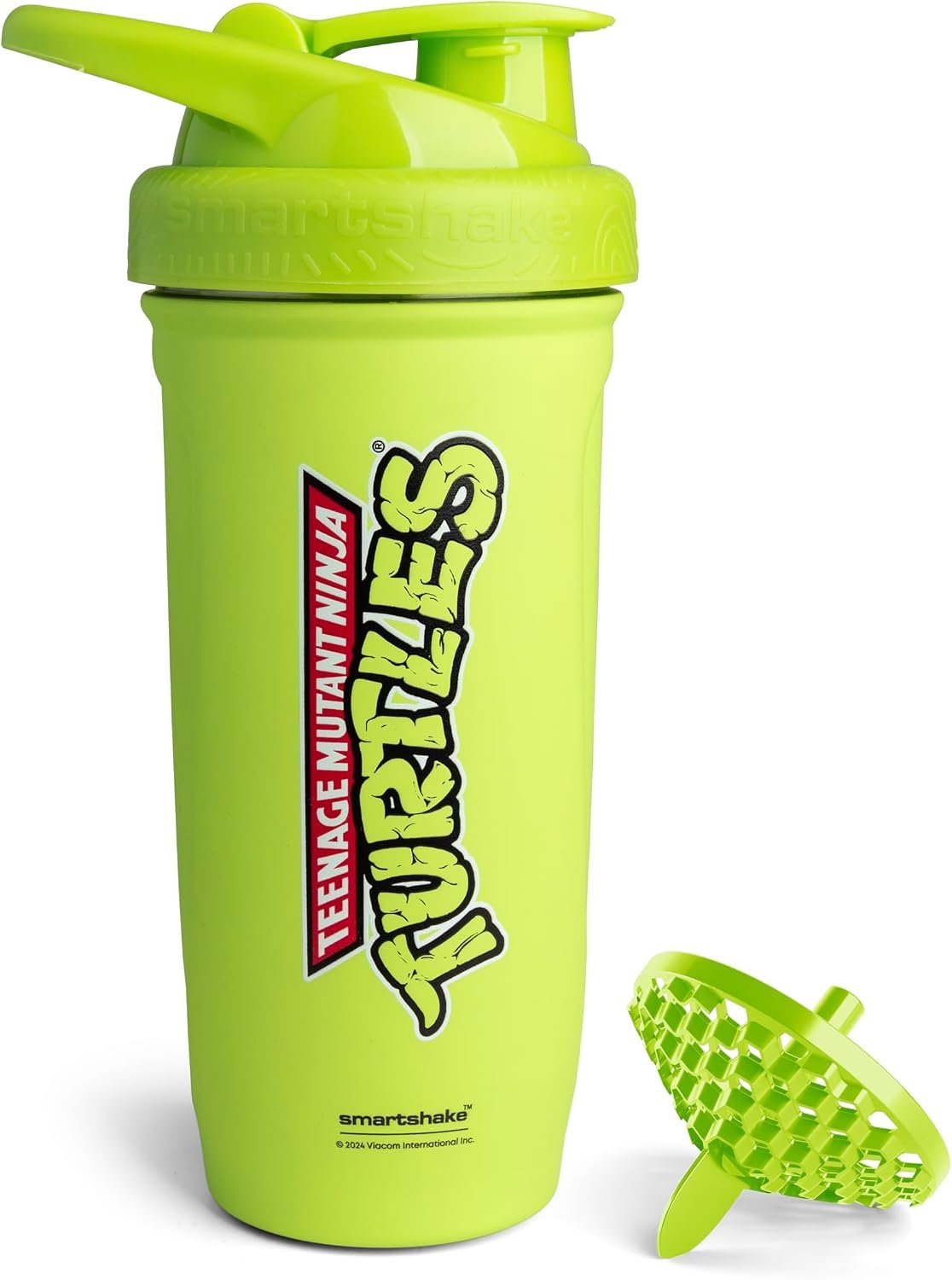 Smartshake TMNT Reforce Stainless Steel Protein Shaker Bottle – Non Insulated Unisex Gym Bottle | Metal Shaker Bottles – 900 ml | 30 oz – Leakproof Screw-on Lid – BPA Free | Light Green