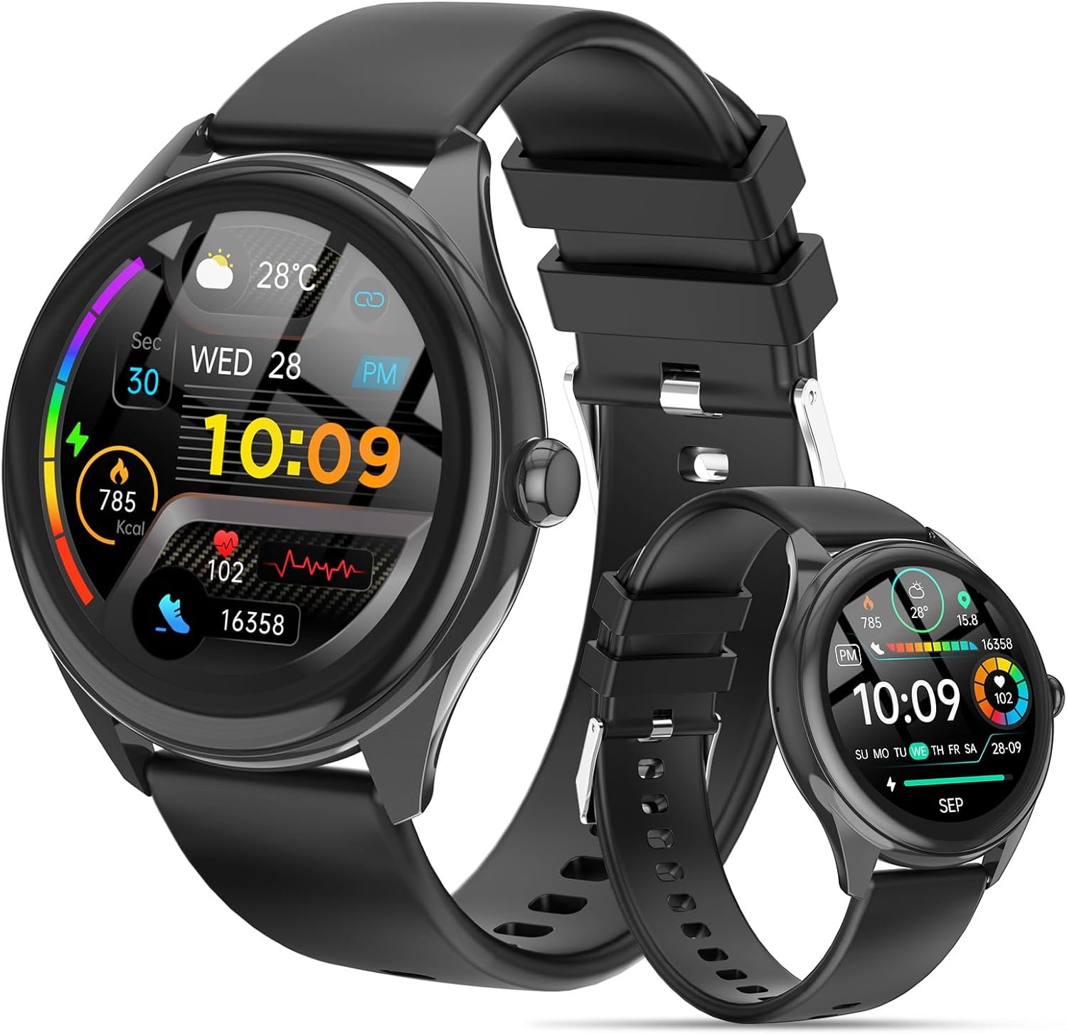 Smart Watch for Men, 1.39″ HD Touchscreen Smartwatch with 120 Sports Modes, AI Voice Assistant, Heart Rate/Sleep Monitor, Bluetooth Call & Music Control Fitness Watch for iPhone/Android