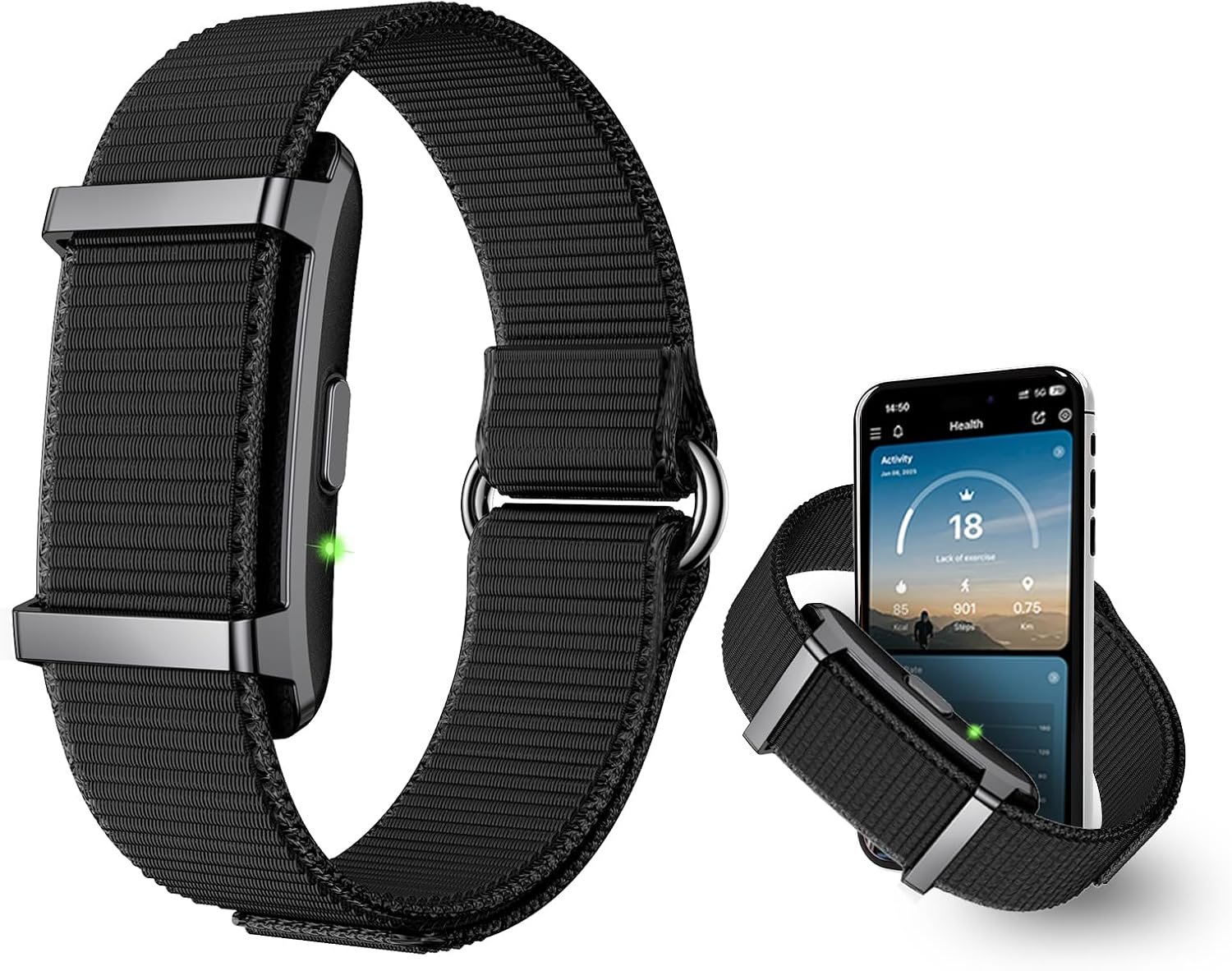 Smart Bracelet, Activity Trackers for Men & Women, Fitness Tracker Band, 24H Sleep Tracker, All-Day Continuous Heart Rate, Blood Oxygen, Stress, HRV Monitor, 170+ Sport Modes with Free APP (Black)