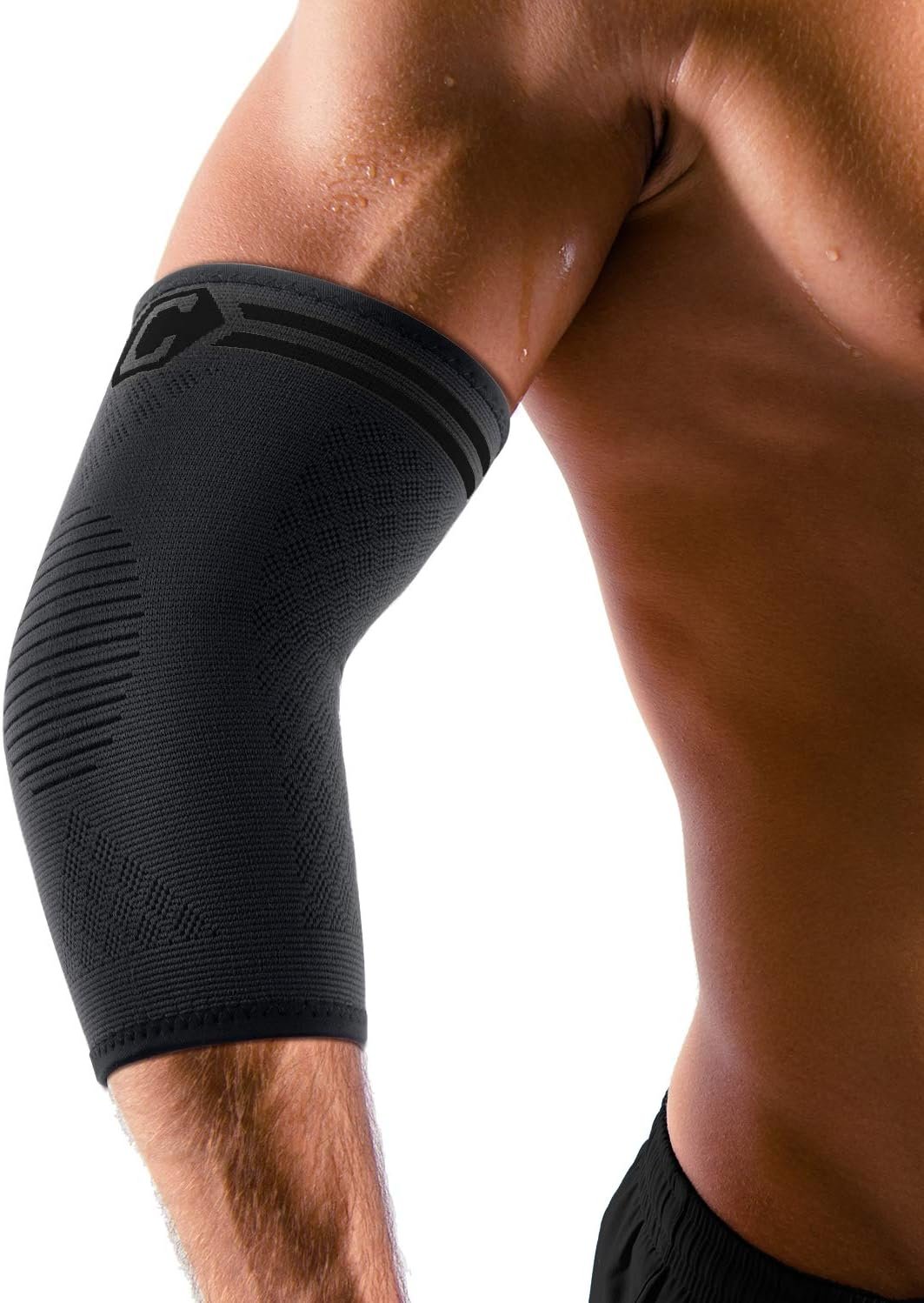 CAMBIVO 2 Pack Elbow Brace for Tennis Elbow & Tendonitis, Compression Sleeve for Golfer’s Elbow & Epicondylitis Pain Relief, Breathable 3D Knit Support for Arthritis, Weightlifting, Sports & Daily Wear — Men & Women