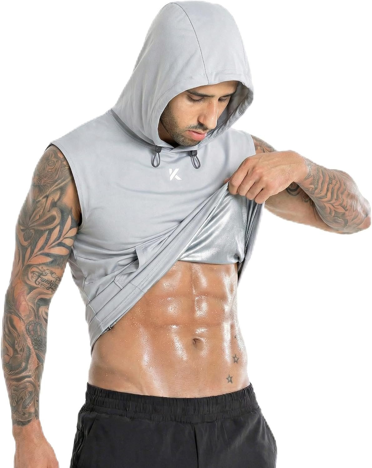 Kewlioo Sauna Shirt for Men Hoodie – Heat Trapping Sauna Suit Sweat Vest Hoodies, Sweat Suit Top for Fitness, Workouts