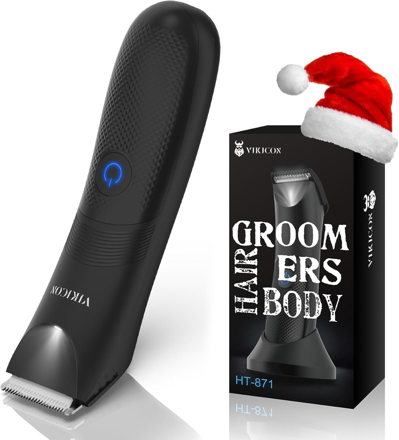 Manscape Trimmer for Men – No Nicks Electric Razor-Shaver for Balls/Pubic/Groin/Legs/Chest Hair Removal w/Light & Ceramic Blade, IPX7 Waterproof Full Body Hair Groomer USB-C Charging, Gifts for Men