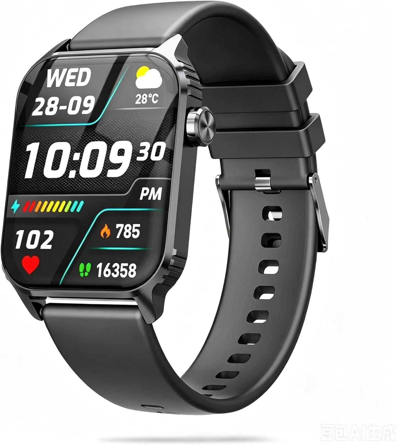 TRAUSI Touchscreen Smartwatch with Bluetooth Call, 100 Modes and Sleep Notifications, Waterproof Watch for iPhone Black