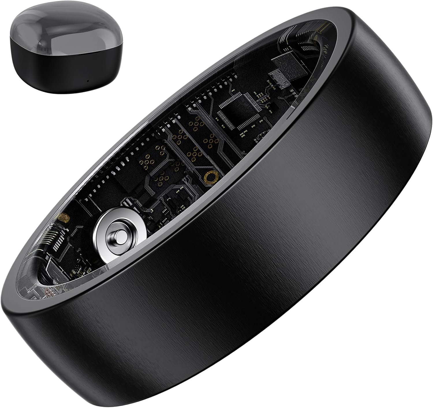 Smart Ring for Men Women, Health Fitness Tracker Ring with Sleep Tracker, Heart Rate, SpO2, Step Counter for iOS and Android, IP68 Waterproof (Black 13)