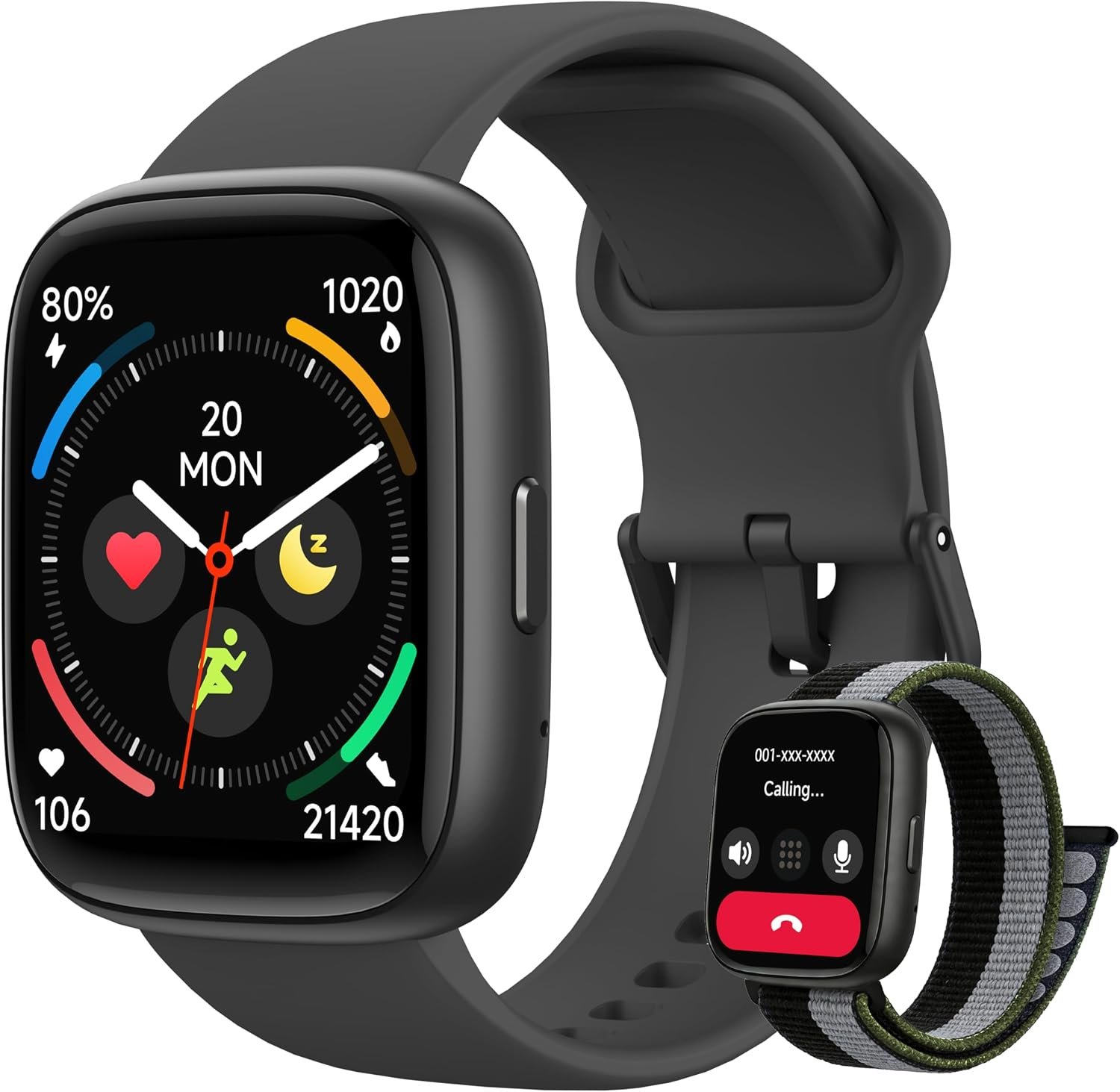 Smart Watch for Women Men, 2026 Upgrade Smartwatch [2 Bands, 44mm case], 1.83″ Fitness Tracker Watch Alexa Built-in, Make/Answer Call, HR Sleep Stress Monitor, IP68 Waterproof Step Counter Watch