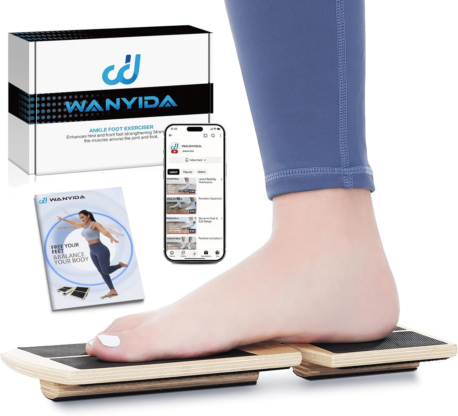 Ankle Foot Strengthener Exerciser for Sprained, Single Leg Balance Board, Posture Corrector, Foot Stretcher for Plantar Fasciitis Relief