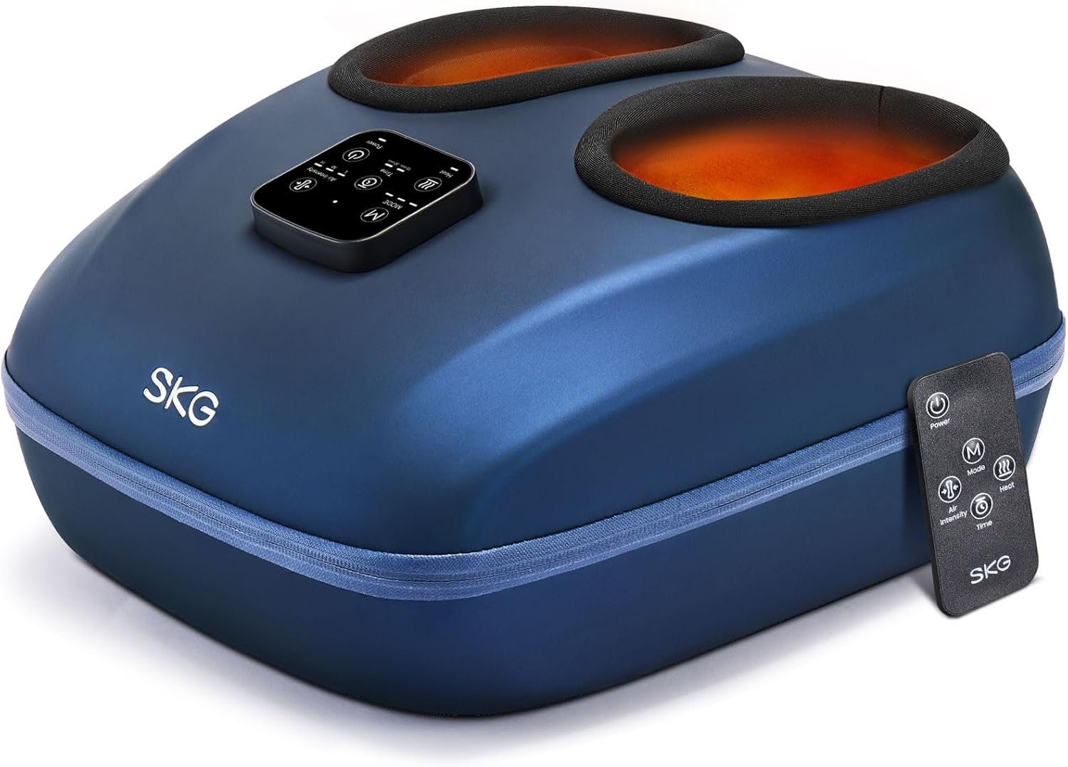 SKG YS100 Foot Massager with Heat and Remote, Upgrade Electric Feet Massager for Plantar Fasciitis Pain Relief, 3 Levels Compression Massage for Neuropathy Plantar Fasciitis, Fits Size 5-13,