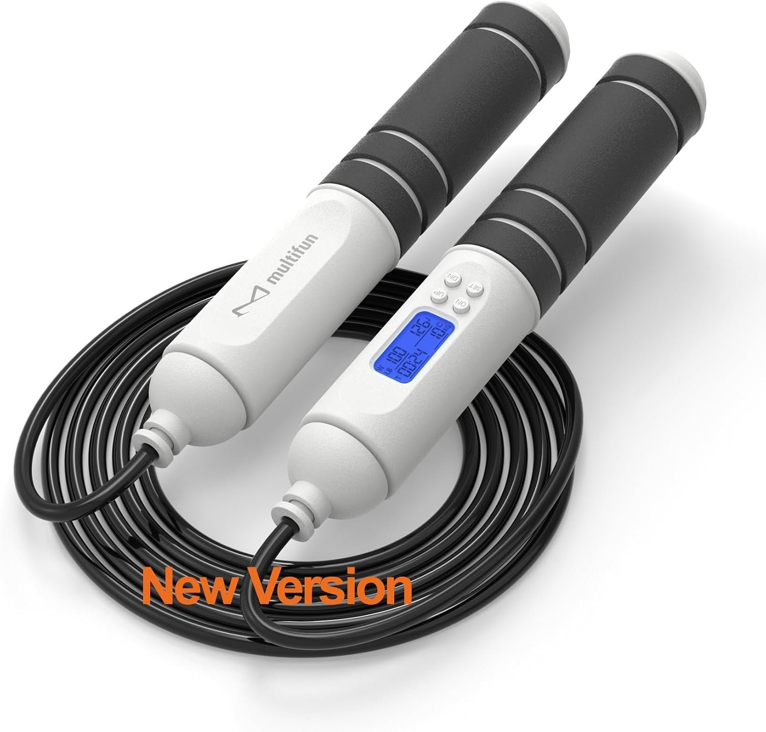 multifun Digital Jump Rope with Smart Counter & Timer – Adjustable Speed Skipping Rope for Fitness, Weight Loss, Boxing, MMA – Tangle-Free Ball Bearings & Anti-Slip Handles for Men, Women, Kids.(Check 2026 New Evolution for 3s Rope Swap)