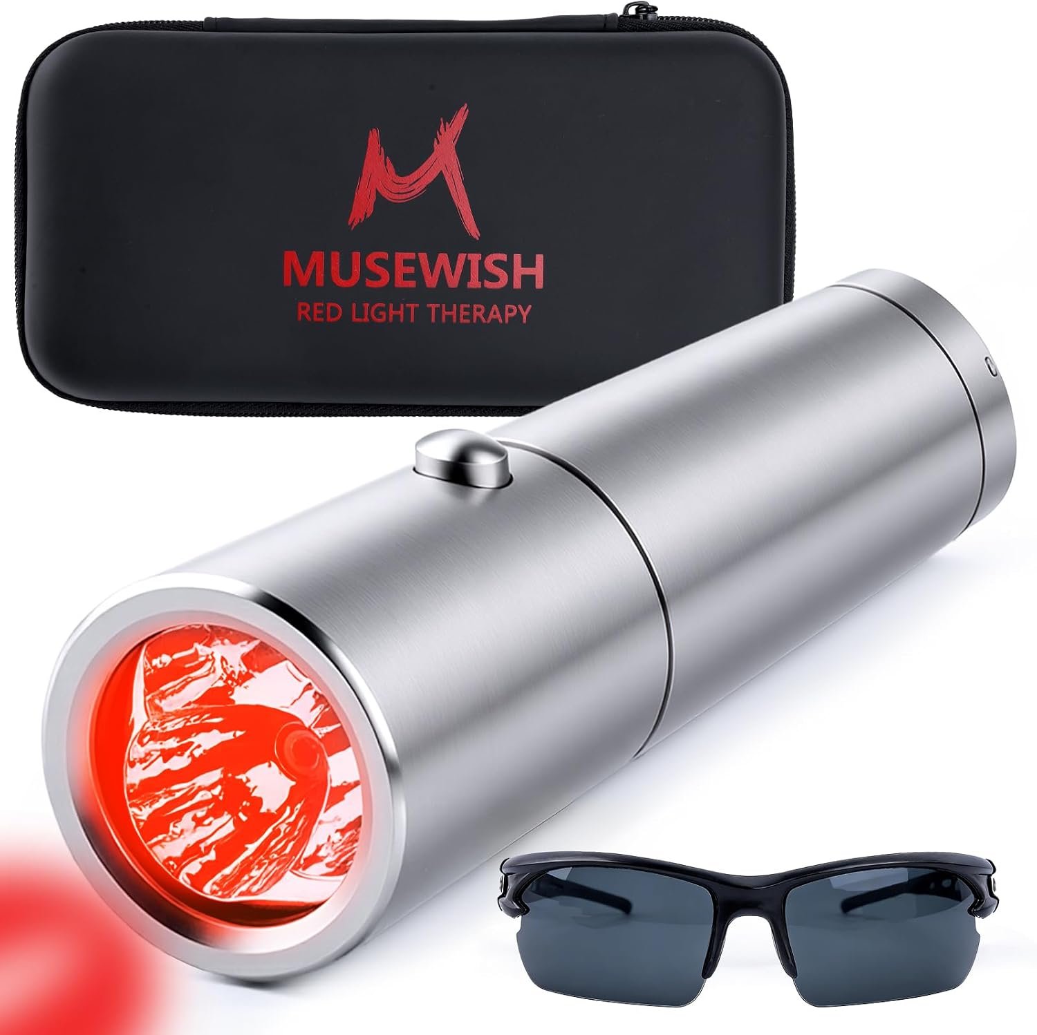 Red Light Therapy Torch Infrared & Red Light Therapy for Body Face, Knee Joints & Muscles Wellness Support | Portable Near Infrared Wand for Healthy-Looking Skin with 630nm, 660nm, 850nm LEDs