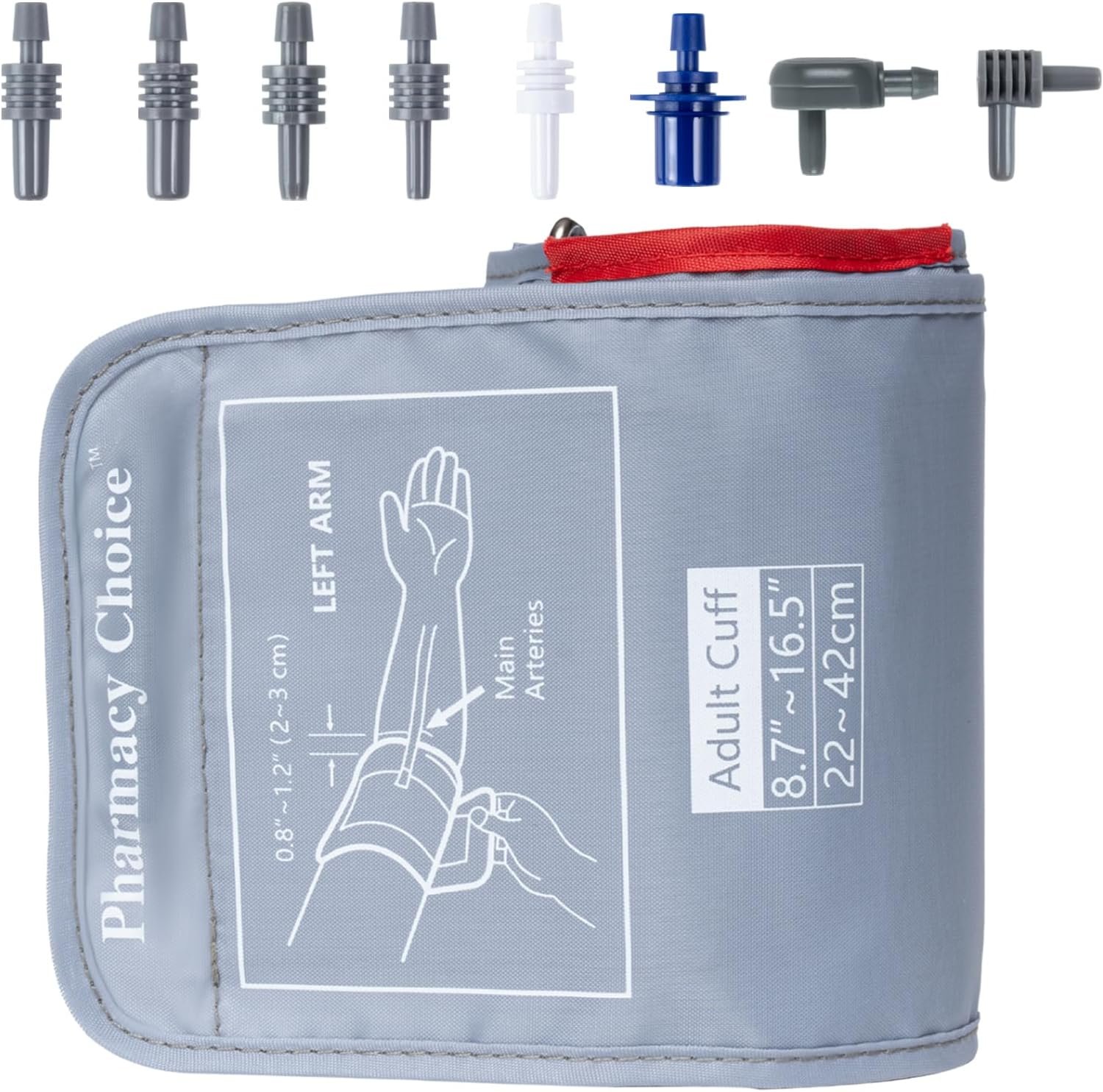 Large Blood Pressure Cuff, Adult Cuff, Compatible with Most Monitors, ARM Blood Pressure Replacement Cuff with 8 Connectors (8.7″-16.5″)