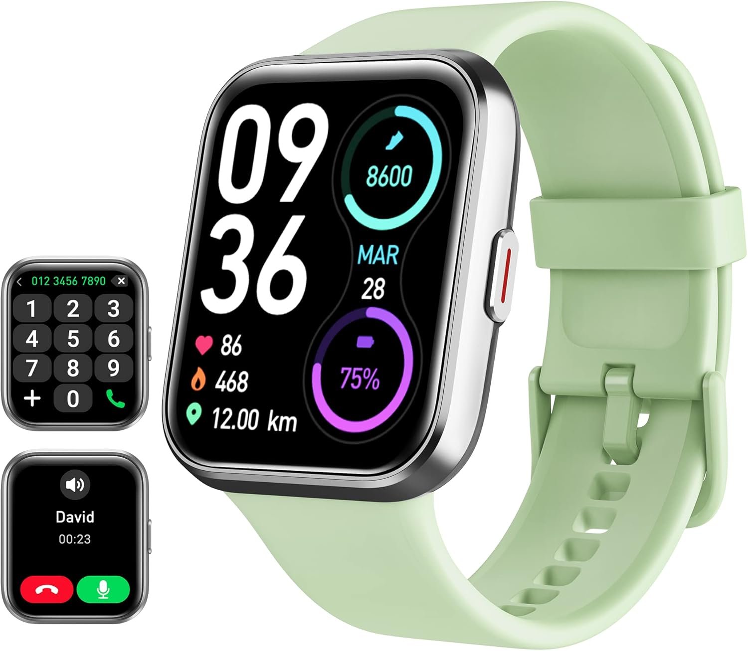 Tensky Smart Watch for Men Women(Call Receive/Dial), Alexa Built-in, 1.8″ Touch Screen Fitness Tracker with Heart Rate Sleep Tracking, 100 Sports Modes, 5ATM Waterproof Smartwatch for Android iPhone