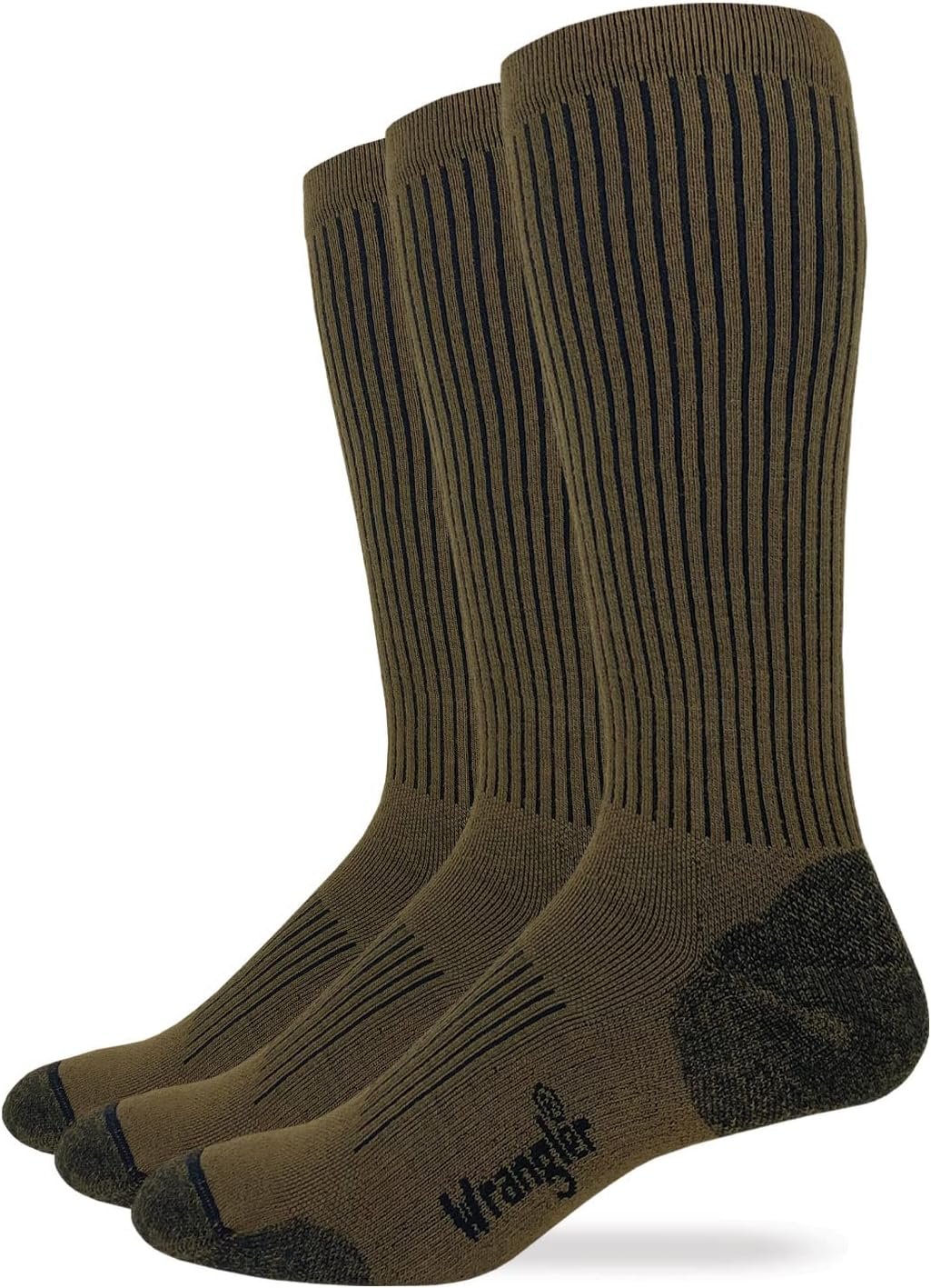 Wrangler Men’s Ultra Dri Compression Seamless Toe Tall Boot Socks (3 Pairs)