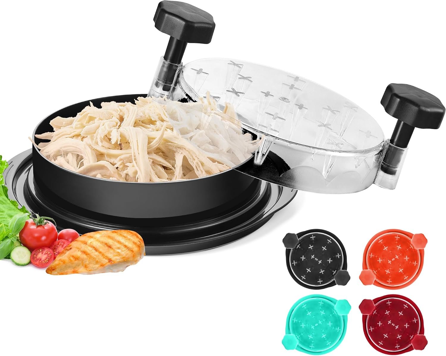Chicken Shredder Tool Twist: 2026 Pro Food-Grade Visible Meat Shredder with Strong Anti-Slip Base, Ergonomic Handle, Chicken Breast Shredder, Suitable for Pork Beef Chicken – Black