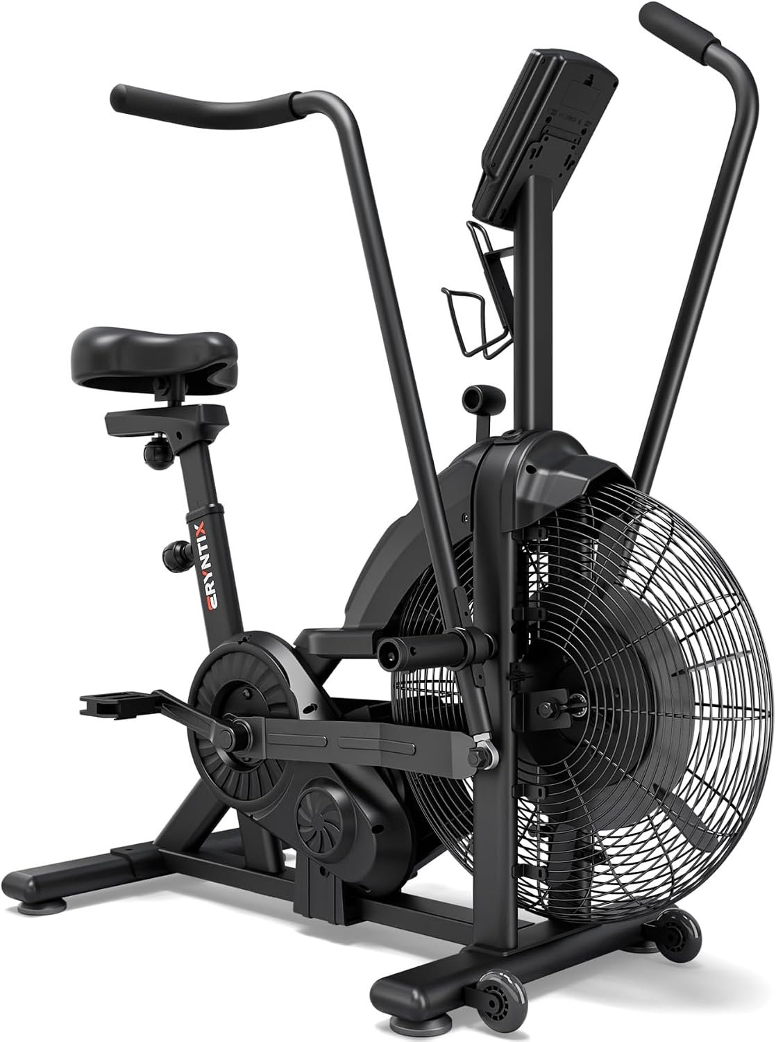 Dual Resistance Air Bike, Magnetic & Air Fan Bike with APP Connection, ISCC PLUS Certified, Dual-Action Handlebars for Home Gym HIIT Cardio Full Body Workout (350LBS Capacity) (Carbon Black)