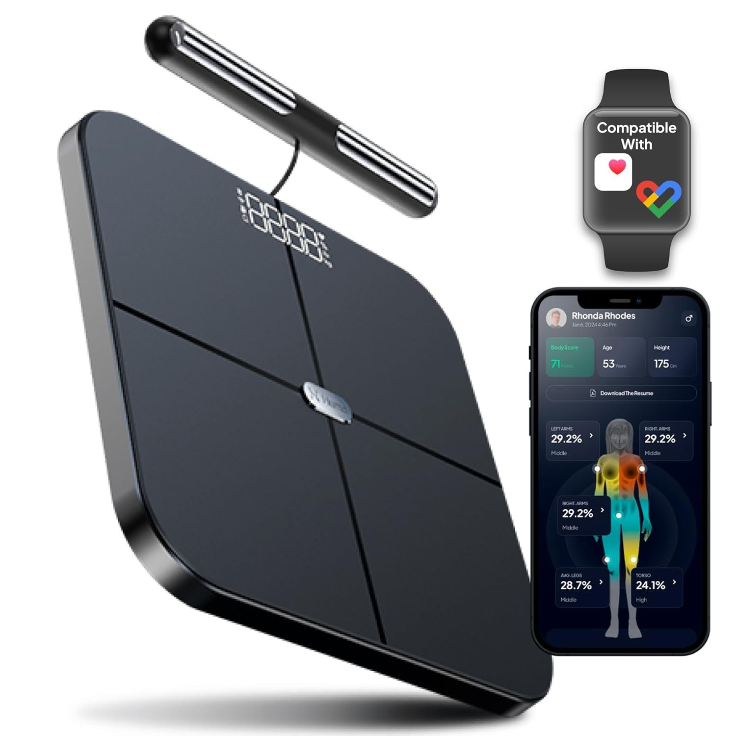 Hume Health – The Body Pod – Home Body Analyzer and Free Bluetooth App – 45+ Key Health Metrics – Accurate Personalized Data – Body Composition Scale – Smart Scale for Body Weight – HSA & FSA Eligible