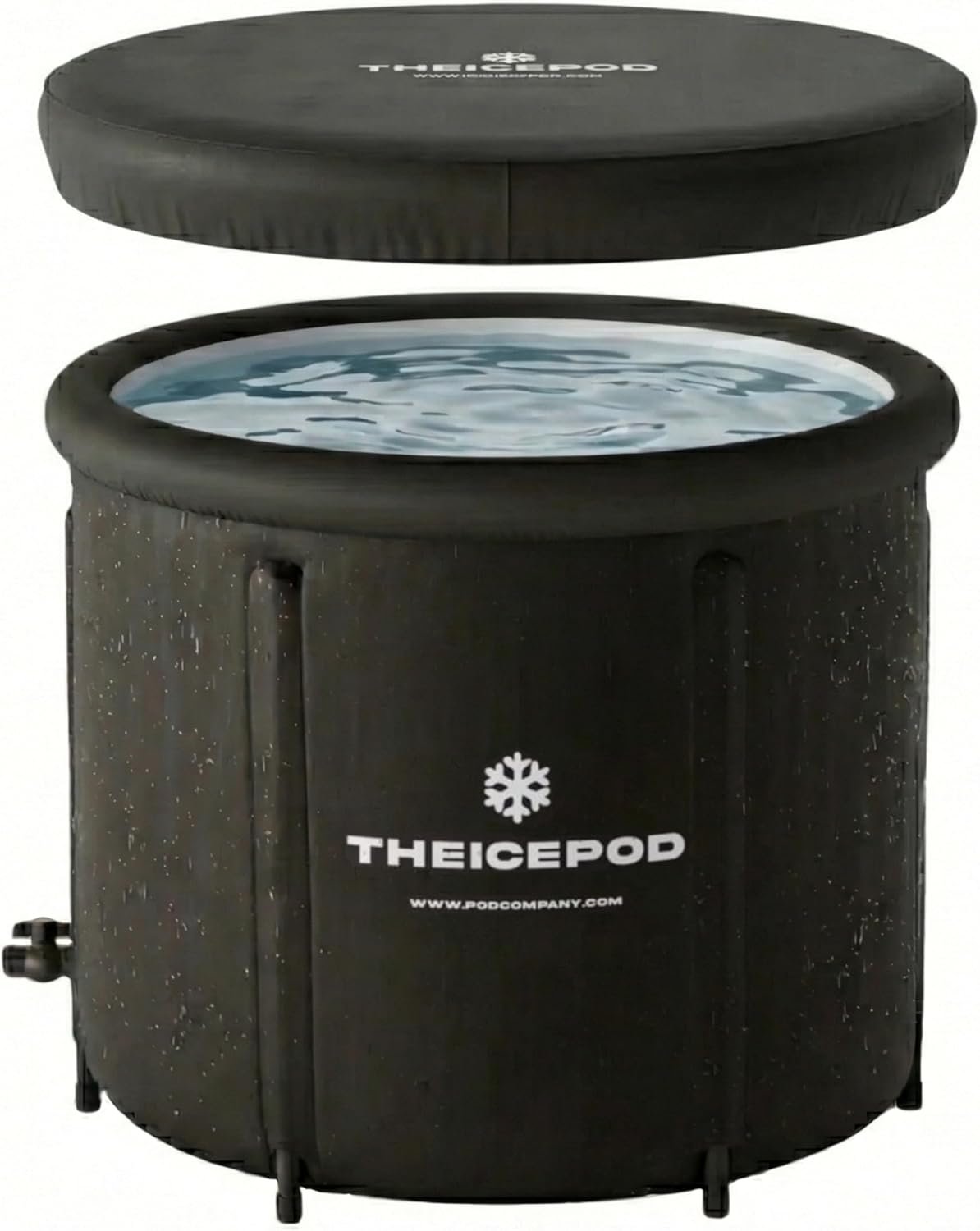 The Pod Company Standard Ice Bath Tub, 84 Gallon Cold Plunge Tub with Cover Lid, Portable Inflatable Ice Plunge Tub for Adults, Side Drain, Chiller Compatible (Requires Conversion Kit)