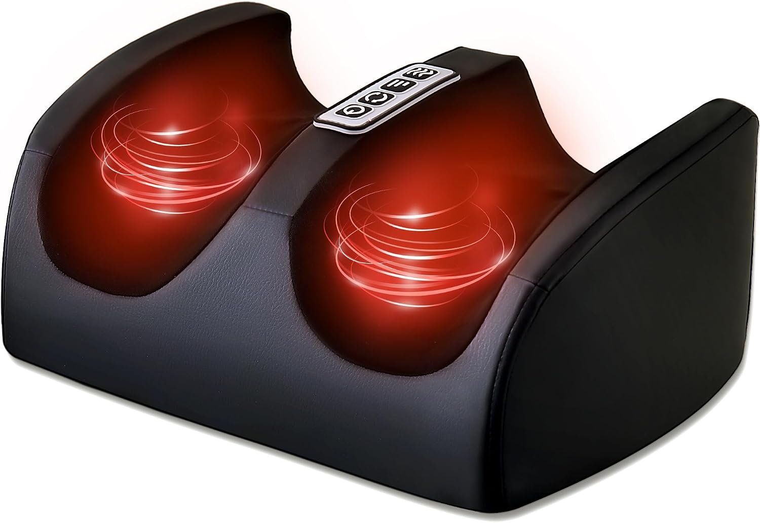 Foot Massager with Heat, Electric Foot and Calf Massager with Roller, Deep Tissue Massage for Plantar Fasciitis, Neuropathy & Pain Relief, Gifts for Women & Men(Dark Black)
