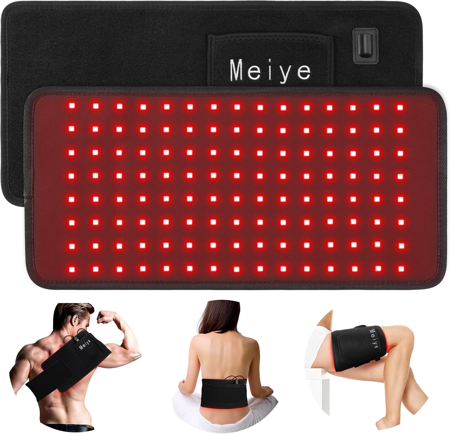 Red Light Infrared Therapy Pad for Body Waist Back Knee Hands Feet Pain Relief Wearable 660nm 850nm Home Heating Wrap Belt for Women Men