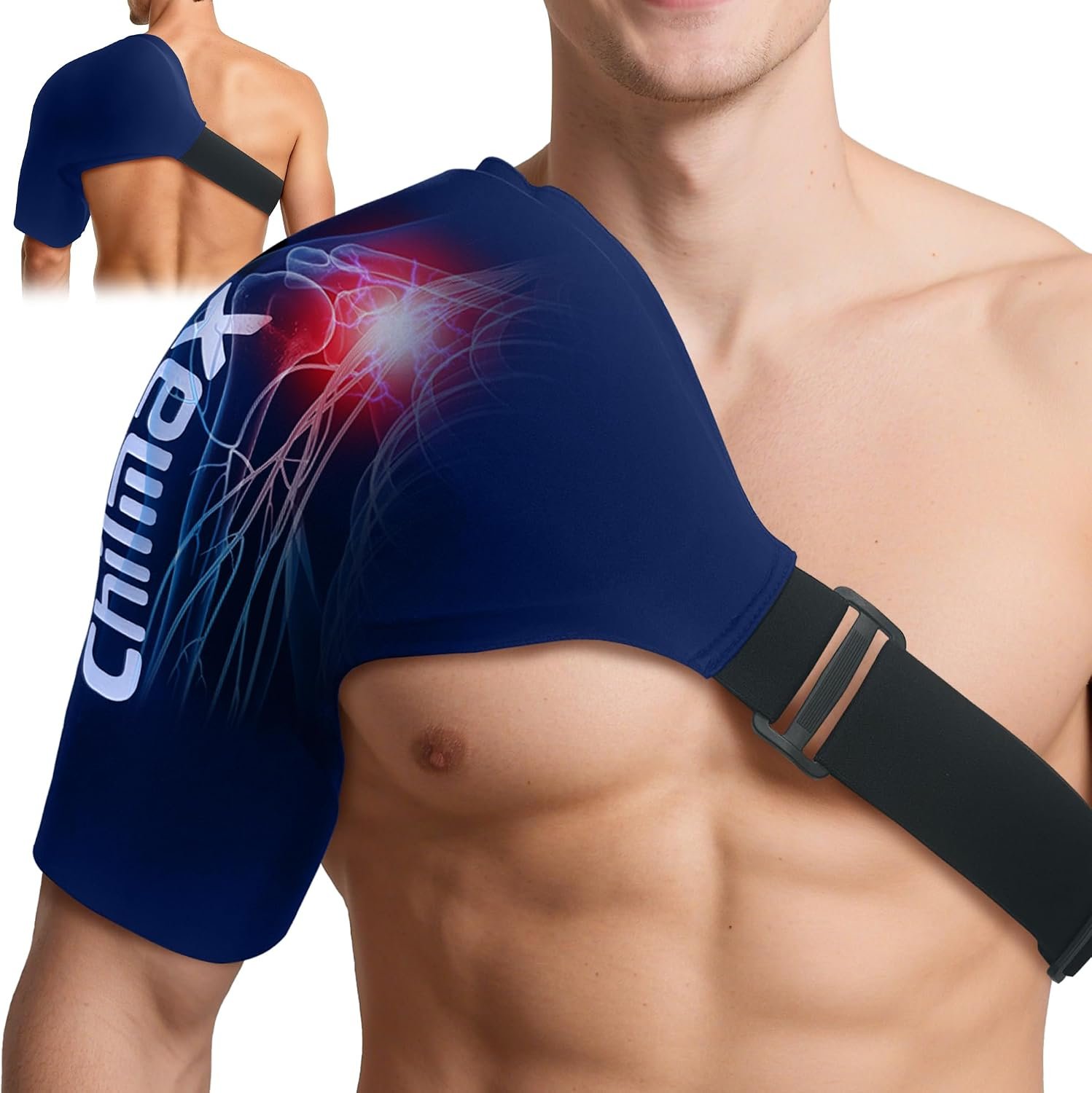 Shoulder Ice Pack Wrap, Reusable Hot and Cold Therapy Compression Wrap for Rotator Cuff, Arm, and Shoulder Periarthritis Pain Relief, Fatigue Reduction, Post-Surgical Rehabilitation