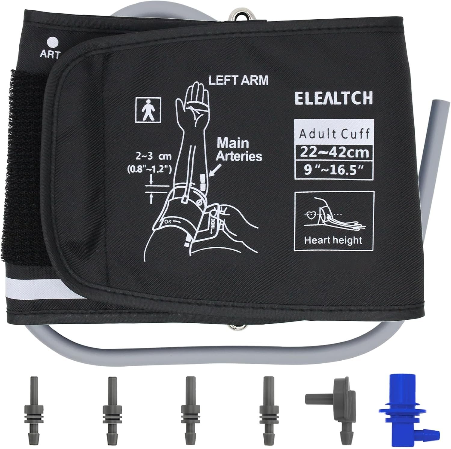 Large Size Cuff Compatible with Omron 9″-16.5″ Inches (22-42CM) L Blood Pressure Cuff Adult ARM BP Replacement Cuff for Big ARM (Large)