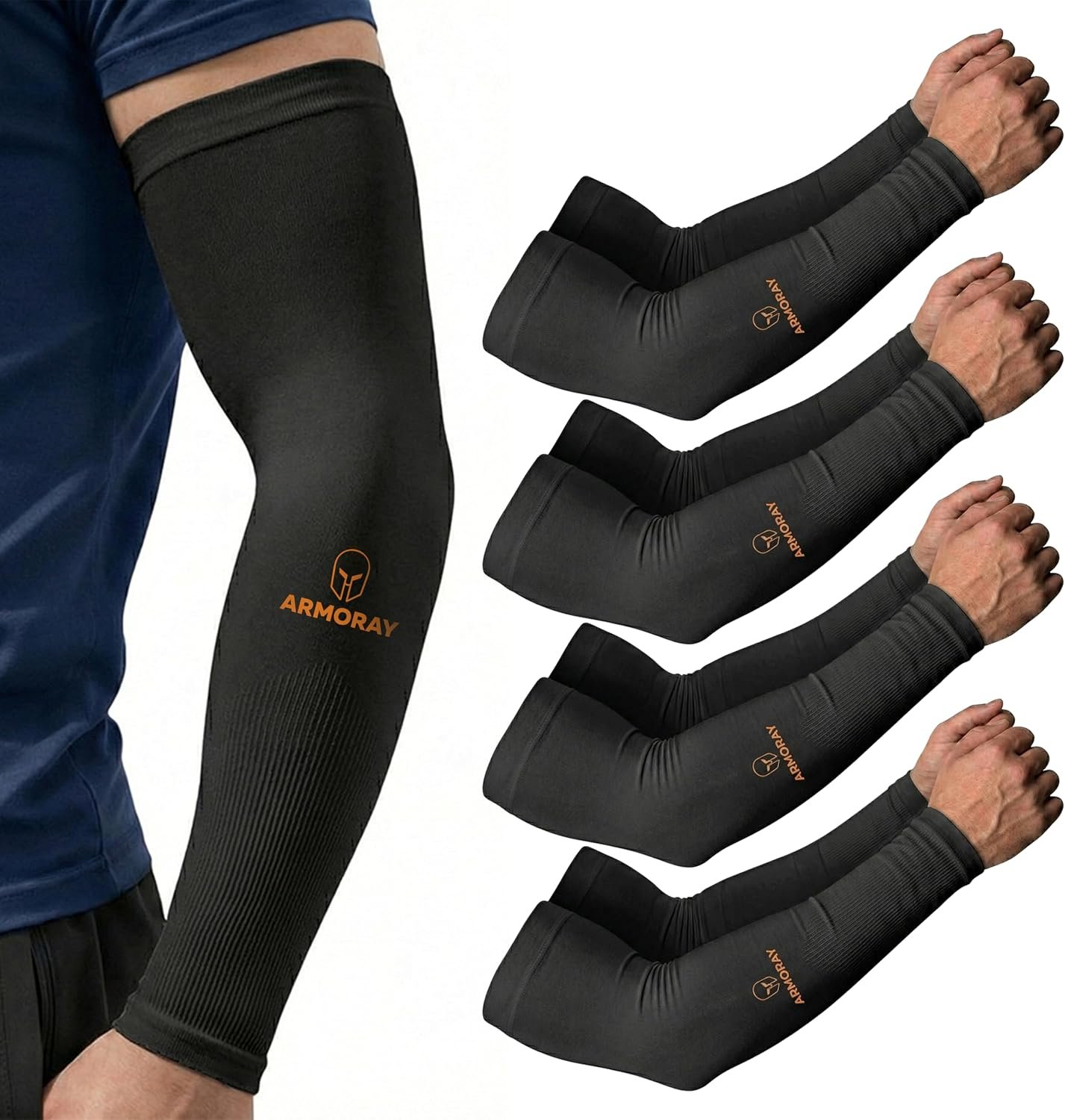 ARMORAY Arm Sleeves for Men and Women – UV Sun Protection Cooling Compression – Tattoo Cover Up Sleeve for Daily Wear & Work