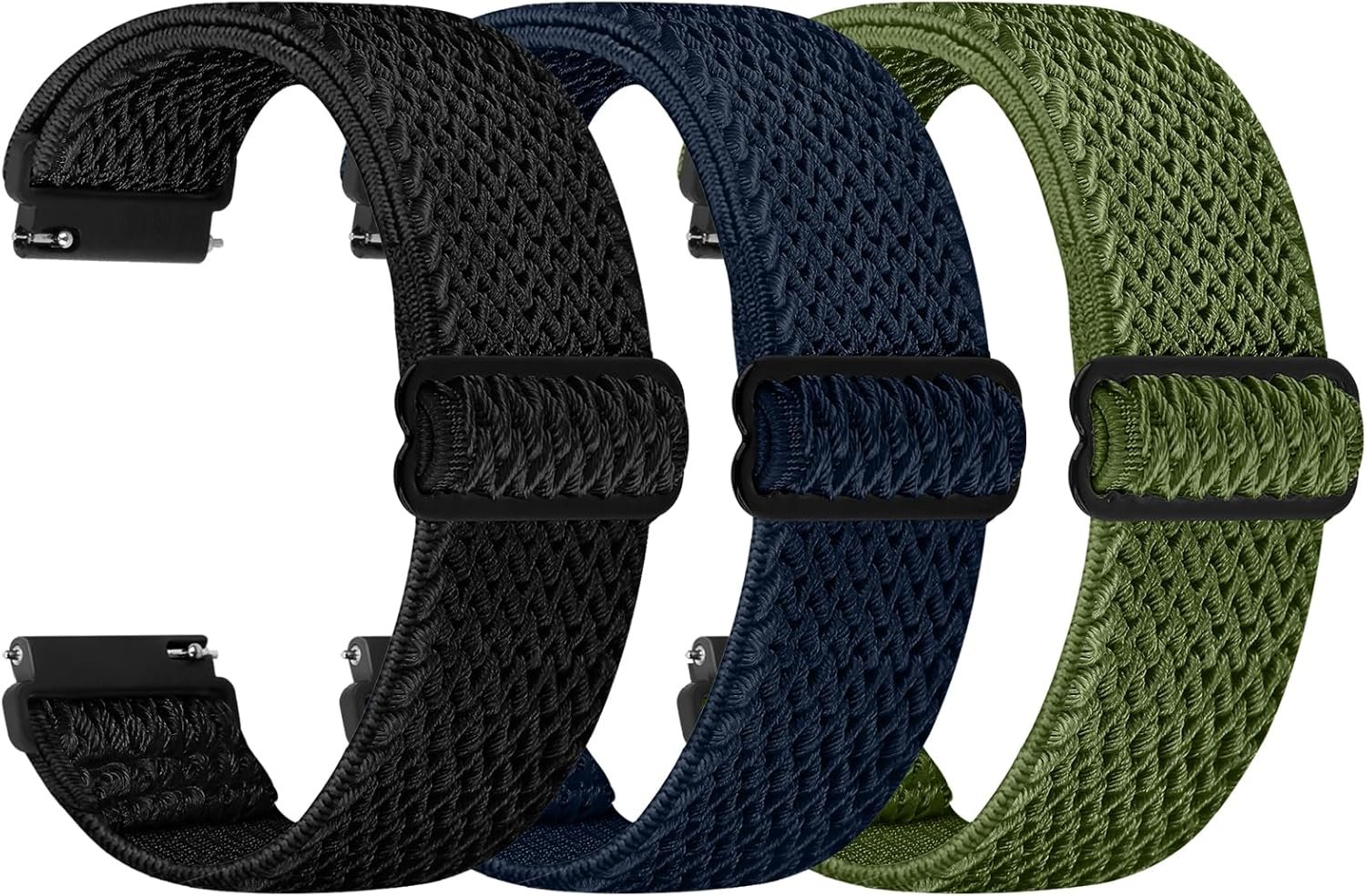 TumpCez Quick Release Watch Band – Choice of Width -18mm 19mm 20mm 22mm 24mm Watch Bands, Solo Loop Adjustable Elastic Nylon Watch Straps Replacement Wristband for Men Women