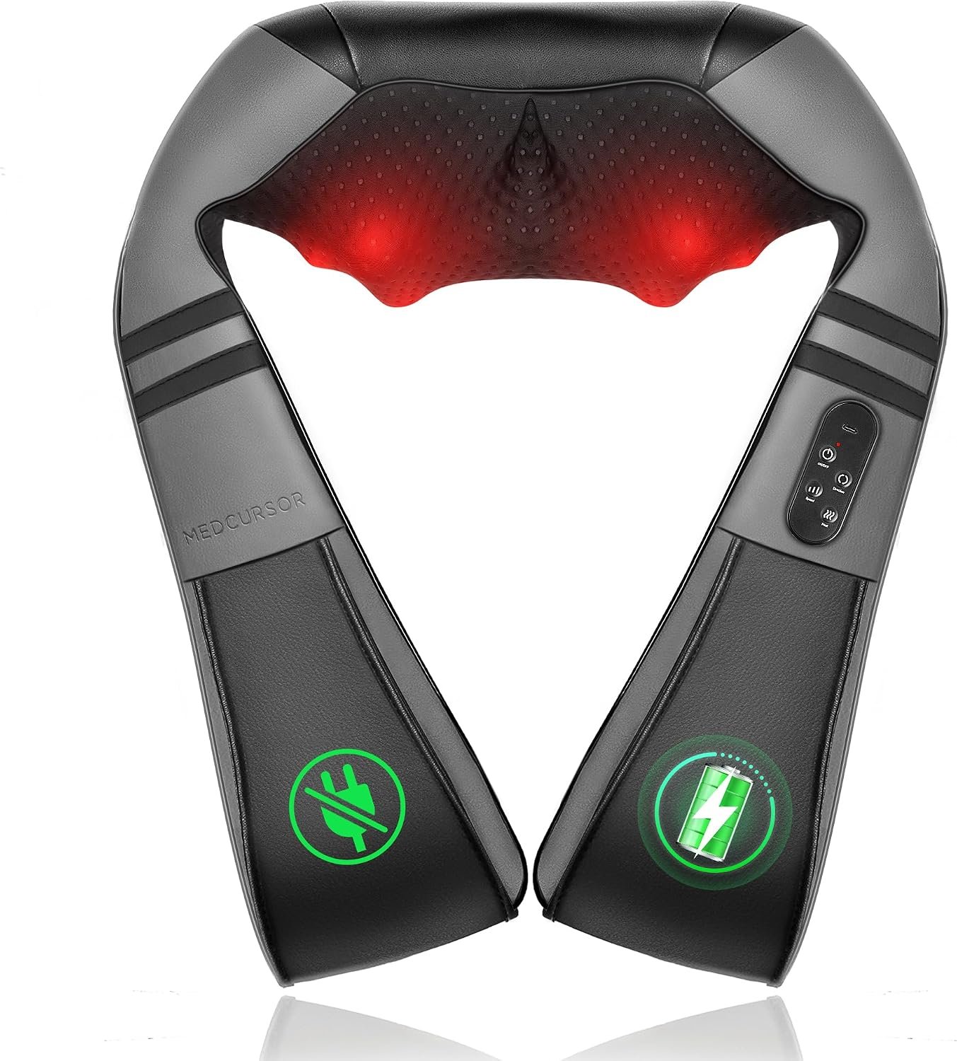 Medcursor Neck Massager with Heat – Deep Tissue Pain Relief, Rechargeable Shiatsu Neck and Shoulder Massager, Ideal Choice for Men, Women, Mom & Dad