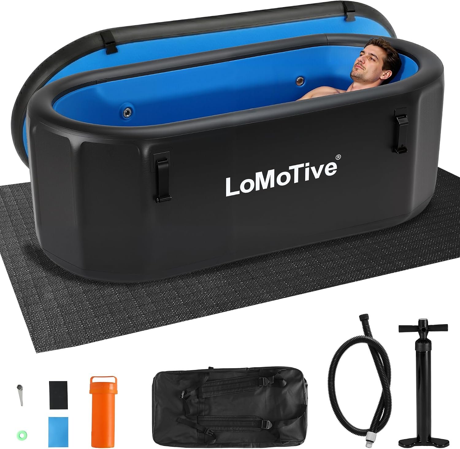 Professional Cold Plunge Tub for Athletes Recovery,67″L x 31″W x 29″H | 4″ Thick,225 Gallon Ice Bath Tub with Lid,Compatible with Chillers,Inflatable,Portable, Outdoor & Indoor Use