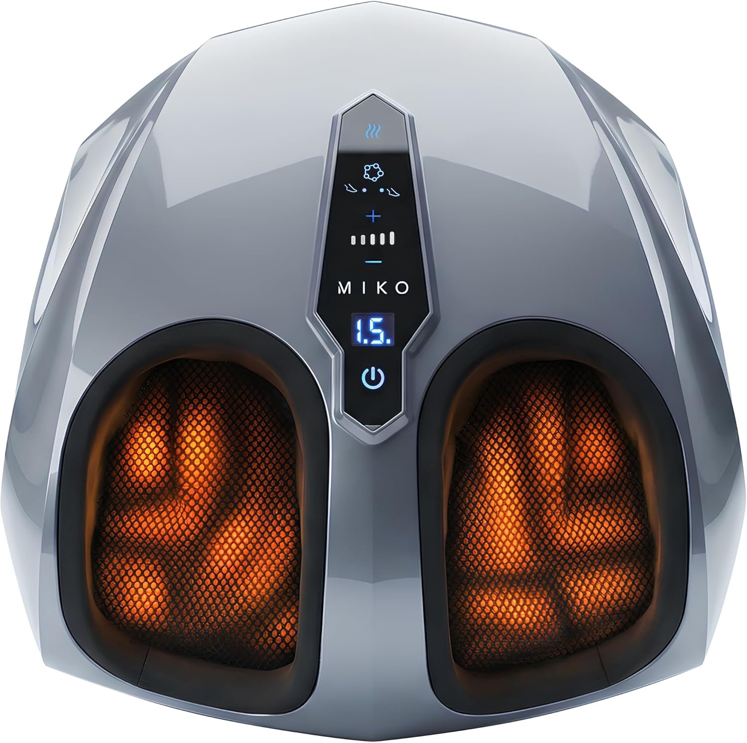 MIKO Foot Massager Machine with Deep-Kneading, Compression, Shiatsu, and Heat for Plantar Fasciitis, Neuropathy – Fits up to Men Size 12