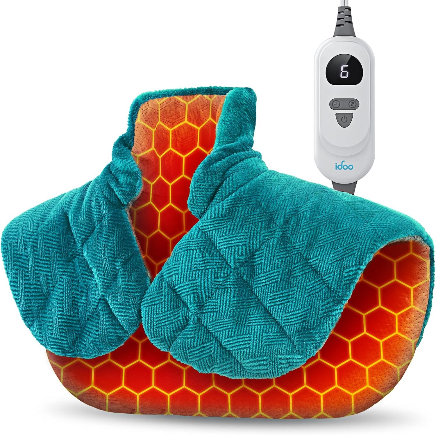 iDOO Graphene-Infused Heating Pad for Neck Shoulders and Back, Birthday Gifts for Women Men Mum Dad Elderly, FSA Eligible Items Only List, Weighted Heat Pads for Pain Relief