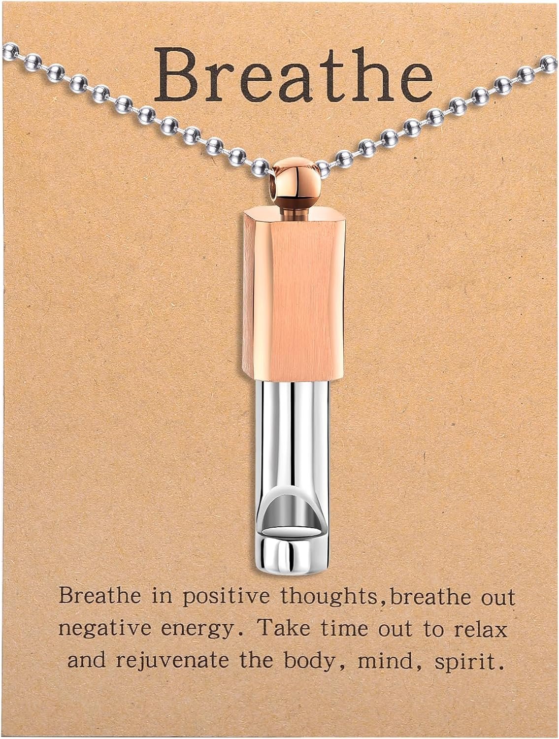 Anxiety Whistle Frequency Healing Devices Mindfulness Breathing Necklace Meditation Stress Relief Tuning Tool Outdoor Emergency Life Saving Tools Jewelry Gift for Women Men