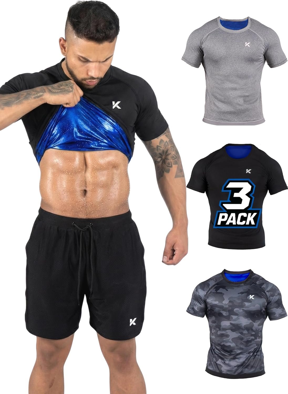 Kewlioo Sauna Shirt for Men – Original Heat Trapping Sweat Vest, Sauna Suit For Men, Compression Sweat Suit for Gym, Workouts