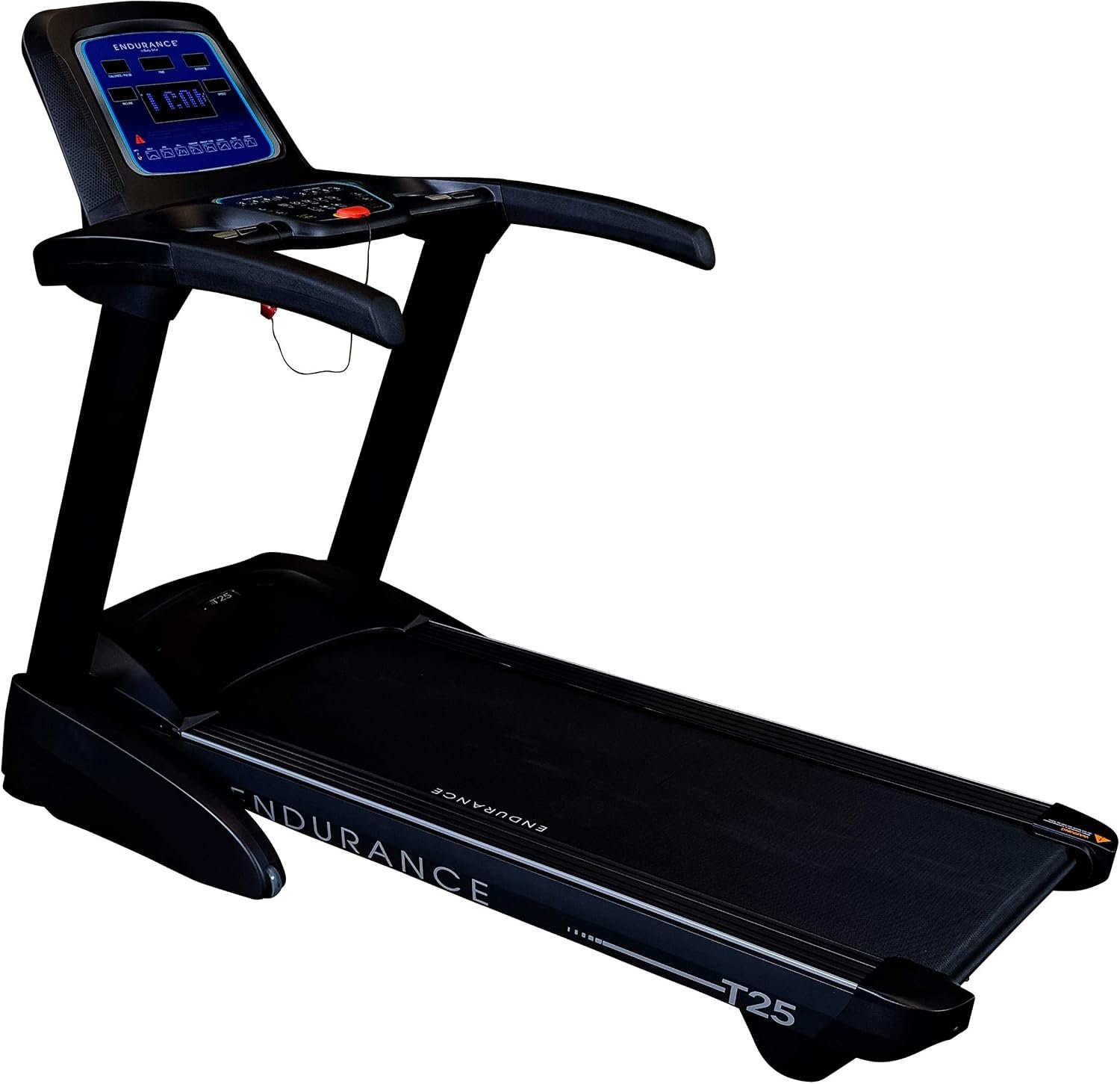 Body-Solid (T25) Foldable Incline Treadmill for Jogging & Walking, 275lbs. Weight Capacity, 4 HP Electric Motor Running Machine with Anti-Static Carbon Woven Belt, Speed Range 1-10 mph, Black