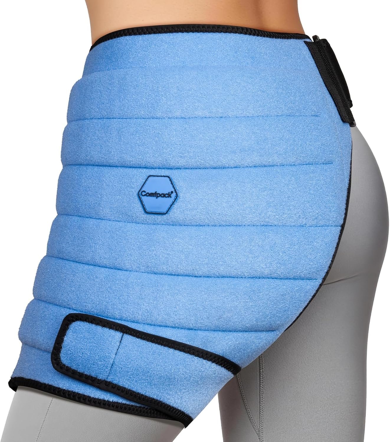 Comfpack Hip Ice Pack Wrap, 2 Hours Long Lasting Cold for Hip Replacement Surgery, Flexible & Evenly Cooling Reusable Ice Pack for Injuries, Sciatica, Bursitis, Hip Flexor Pain, Gift for Men Women