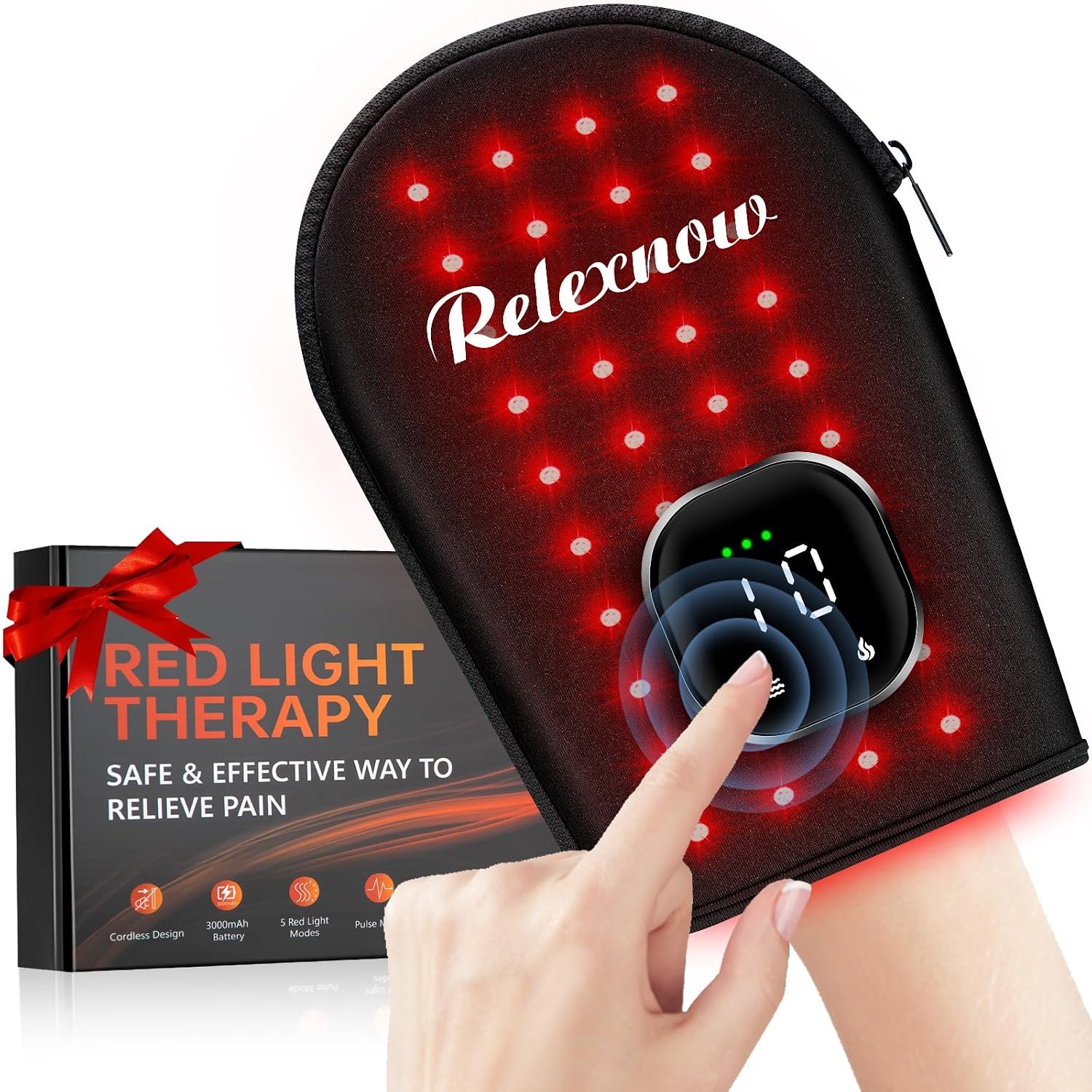 Cordless Red Light Therapy for Hand with 660nm Red 850nm Infrared Light, Rechargeable Dual-Sided 80 Beads Near Infrared Light Therapy Device for Hand Fingers Wrist Joint