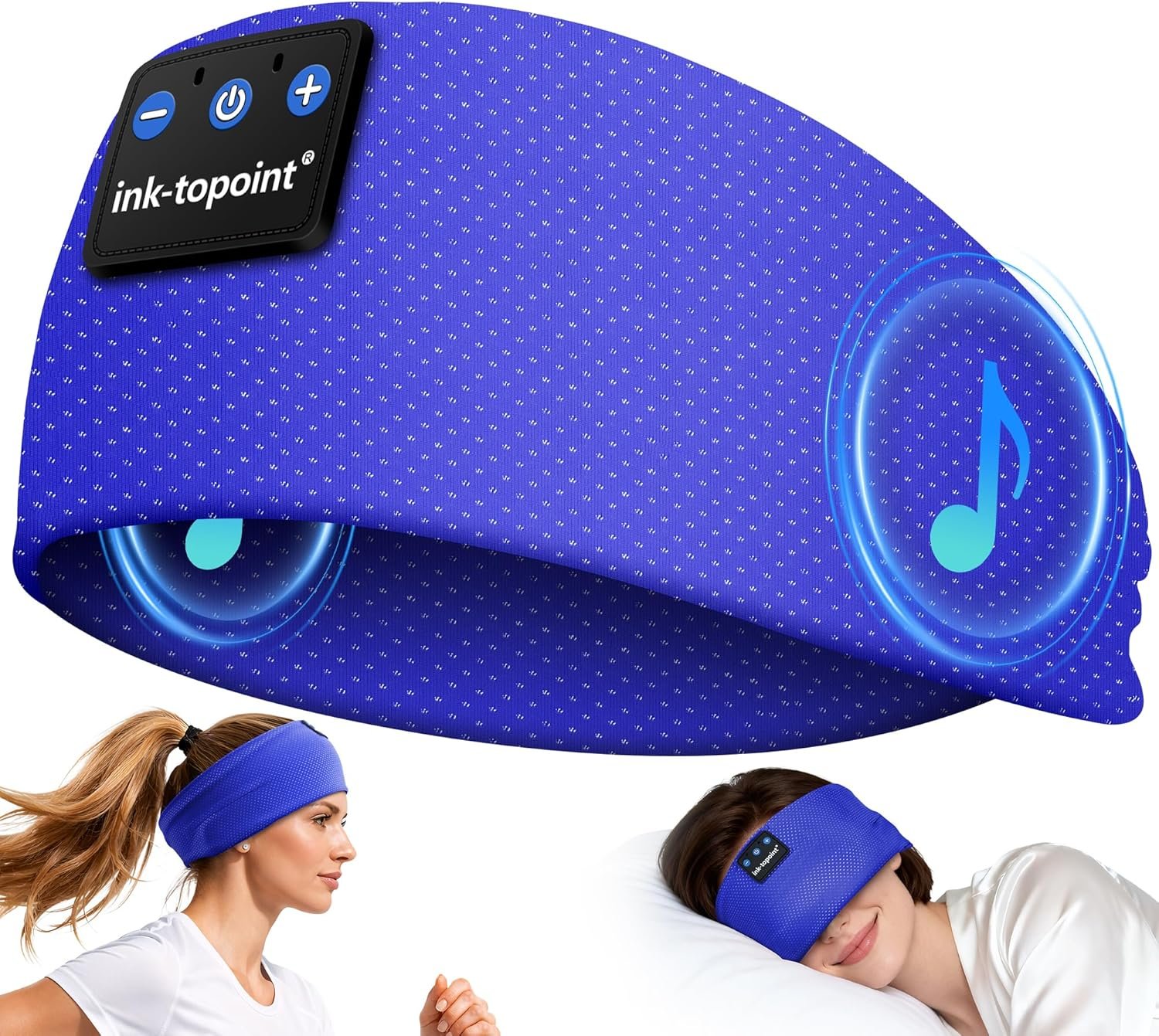 ink-topoint Sleep Headphones Bluetooth 5.4 Headphone, Sports Earphones with HD Stereo Speakers Breathable Sports Headphones for Running, Yoga, Travel, Sleeping, Ideal Gifts for Men Women