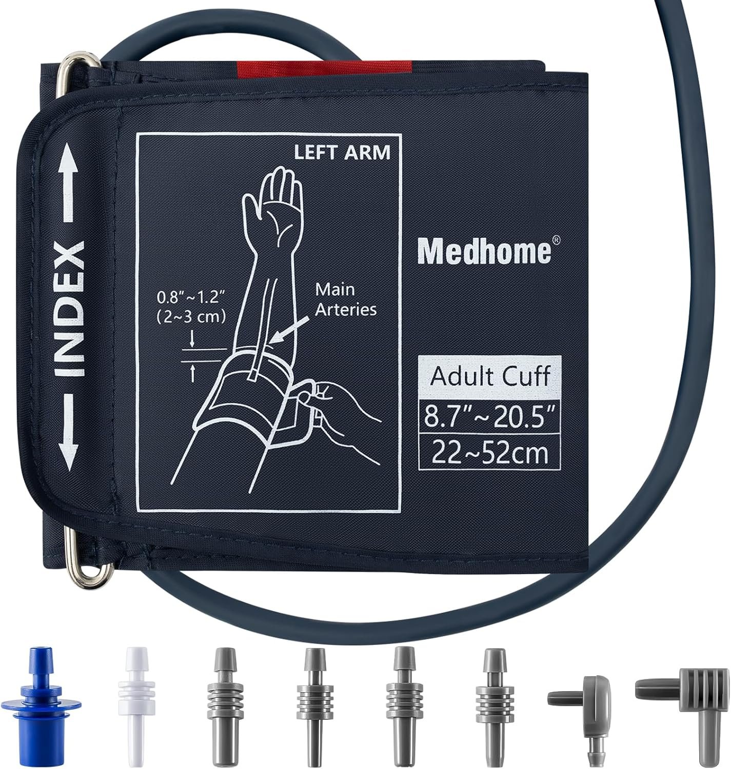 Extra Large Blood Pressure Cuff Upper Arm 8.7″-20.5″(22-52cm) XL Replacement BP Cuff for Big Arms Adult Cuff with 8 Connectors Compatible with Omron and Other Brands BP Monitors