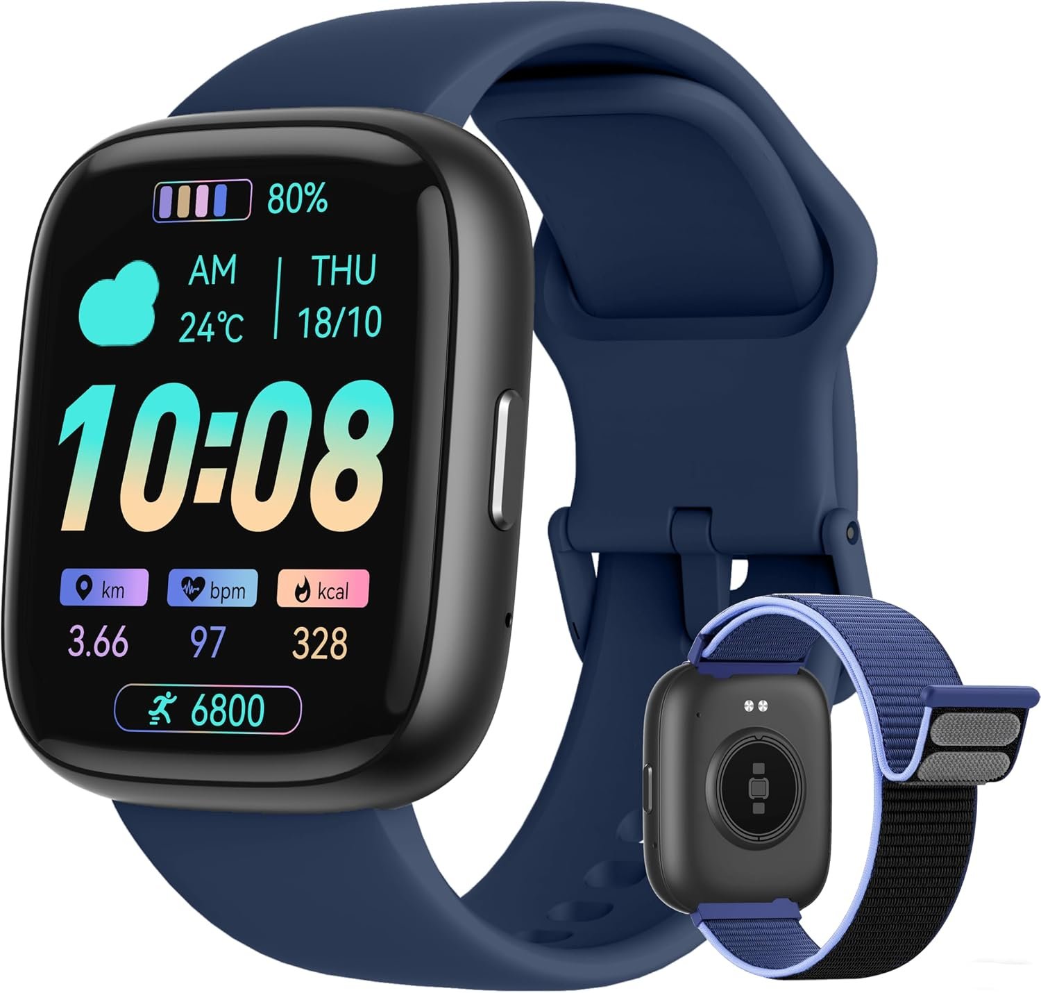 Smart Watch for Women Men, 2026 Upgrade Smartwatch [2 Bands, 44mm case], 1.83″ Fitness Tracker Watch Alexa Built-in, Make/Answer Call, HR Sleep Stress Monitor, IP68 Waterproof Step Counter Watch