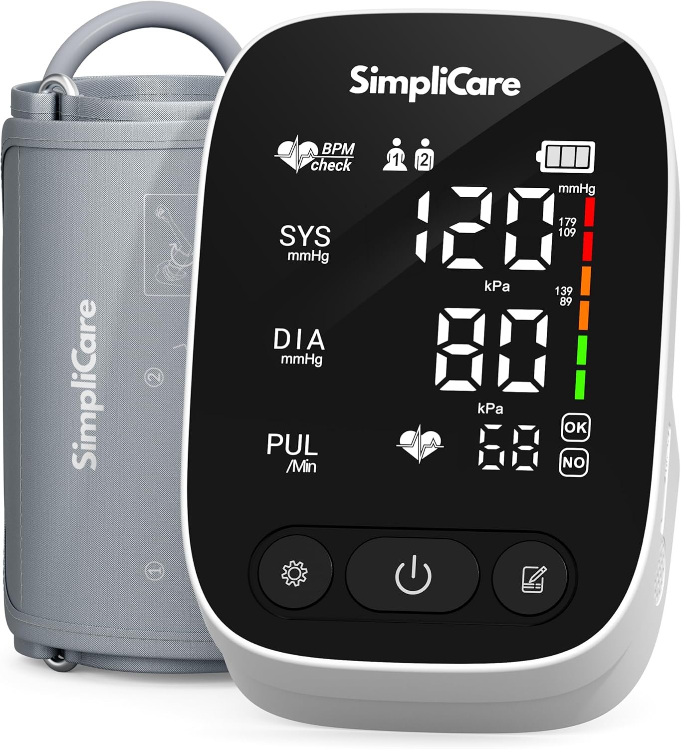 Blood Pressure Monitor for Home Use, FDA 510(k) Cleared Class II Blood Pressure Monitor, Blood Pressure Machine with Blood Pressure Cuff XL 9-17in, Large 5.2″ LED Display, 2-User (AES-U382)