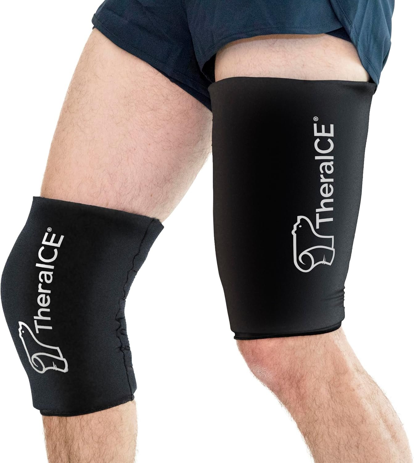 TheraICE Knee Ice Pack Wrap Compression Sleeve for Injuries | Reusable Gel Cold Packs Brace Plus Cold Wrap Recovery for Meniscus Tear, ACL Post Surgery, MCL Pain Relief Without Machine | Women & Men