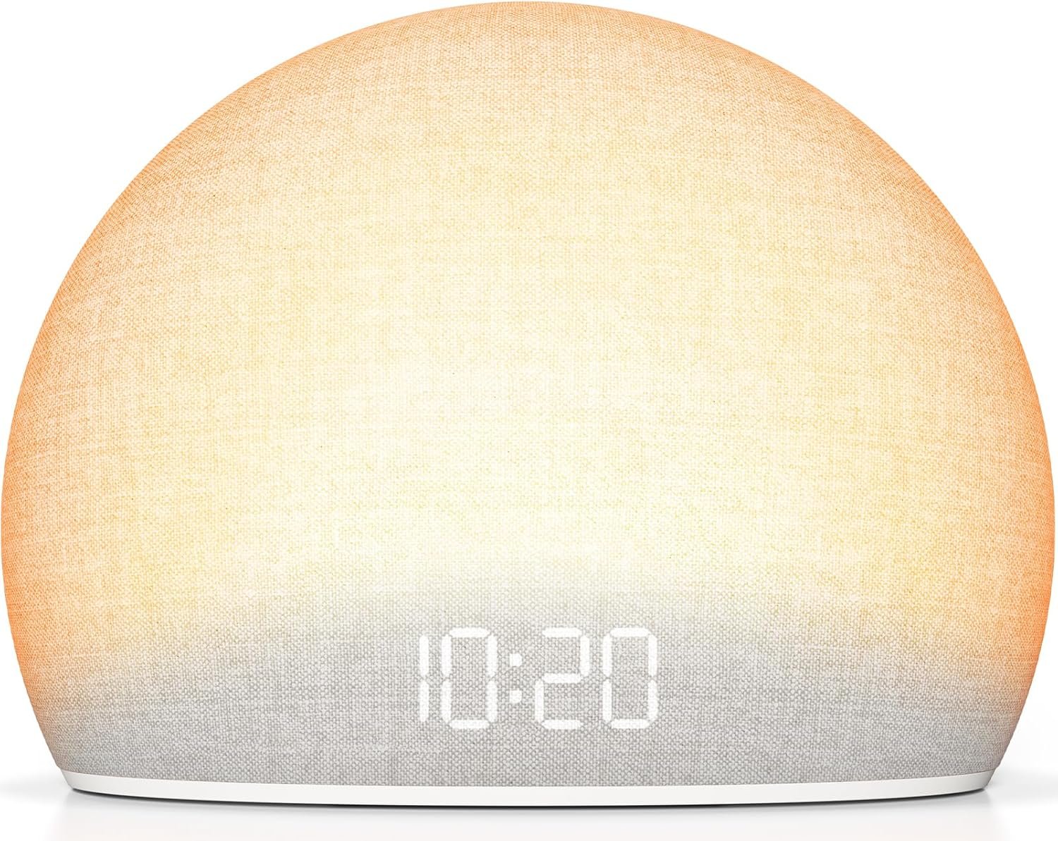 HOUSBAY Sunrise Alarm Clock with White Noise Sound Machine – Wake-Up Light for Bedroom, 5 Gentle Alarm Sounds, 20 Soothing Sleep Sounds, Dimmable Display, Phone-Free Bedside Clock