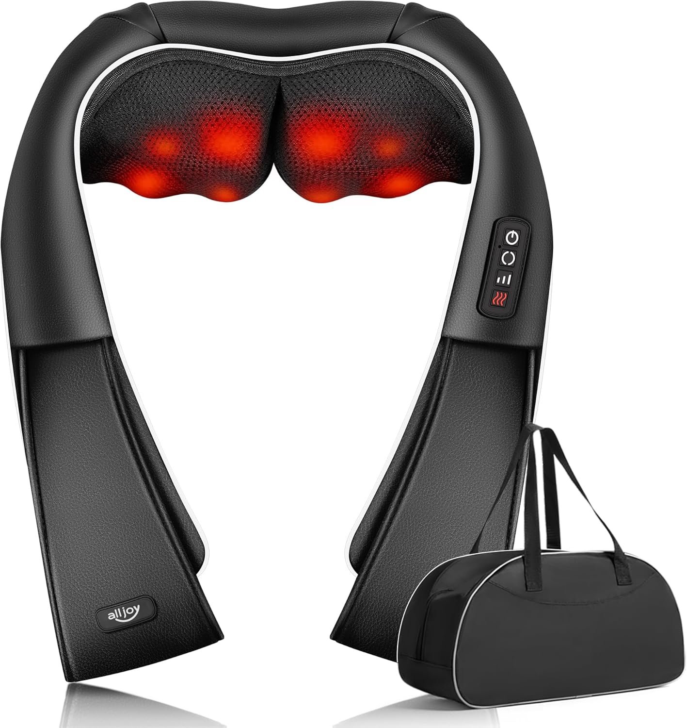 ALLJOY Neck Massager for Pain Relief Deep Tissue with Heat, HSA 3D Kneading Shiatsu Neck and Back Massager for Shoulder Full Body Home Office Car Use, Gift for Dad Men Mom Women FSA