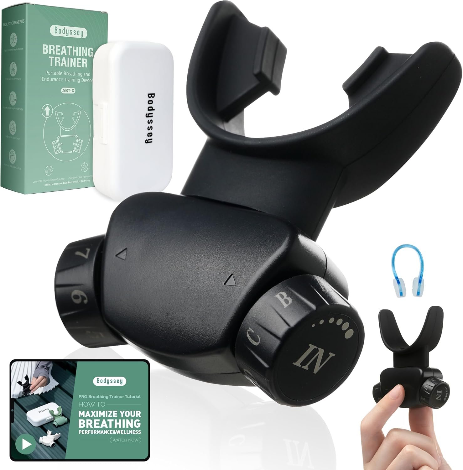 Breathing Trainer | Premium Silicone Trainer | Boost Breathing Patterns | Adjustable Resistance Levels | Compact, Portable, and Easy to Maintain (Black)