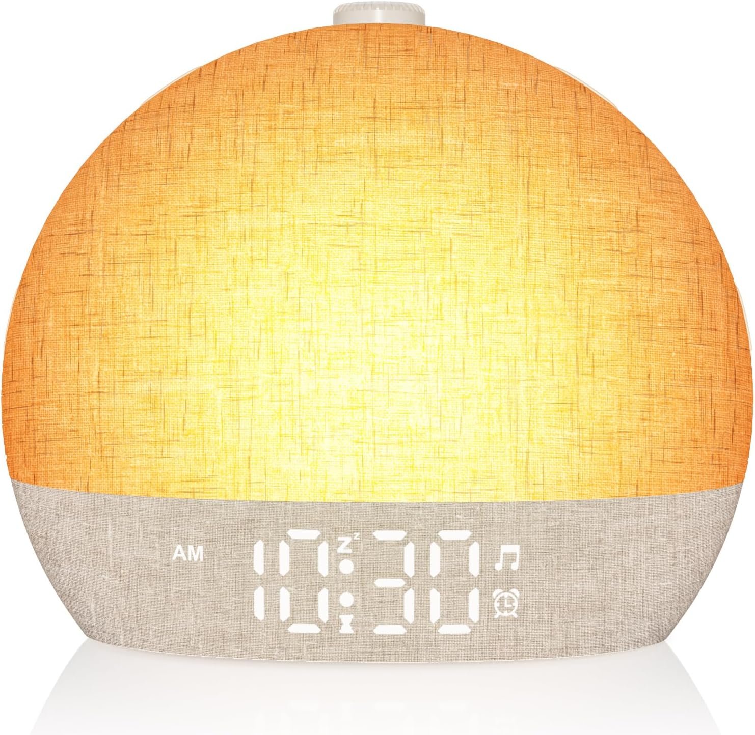 Wake Up Light Sunrise Alarm Clock, White Noise Sound Machine with 30 Soothing Sounds, Dimmable Night Lights, Sleep Aid, Snooze, Timer, Loud Alarm Clock for Heavy Sleepers Adults Kids, Ideal for Gift
