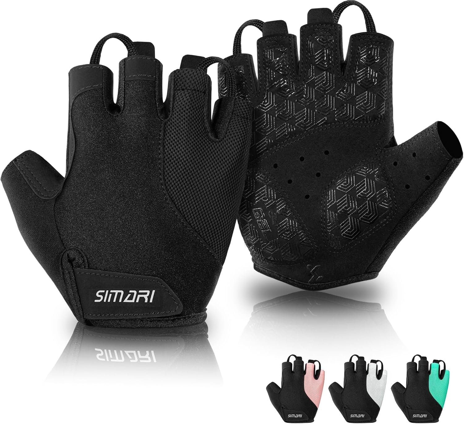 SIMARI Gel Pad Cycling Gloves with Shock-Absorbing/Grip/Breathable, Workout Bike Gloves for Men Women Biking, Mountain Biking, Fitness, Gym Exercise, Weight Lifting Training, Yoga, Pilates