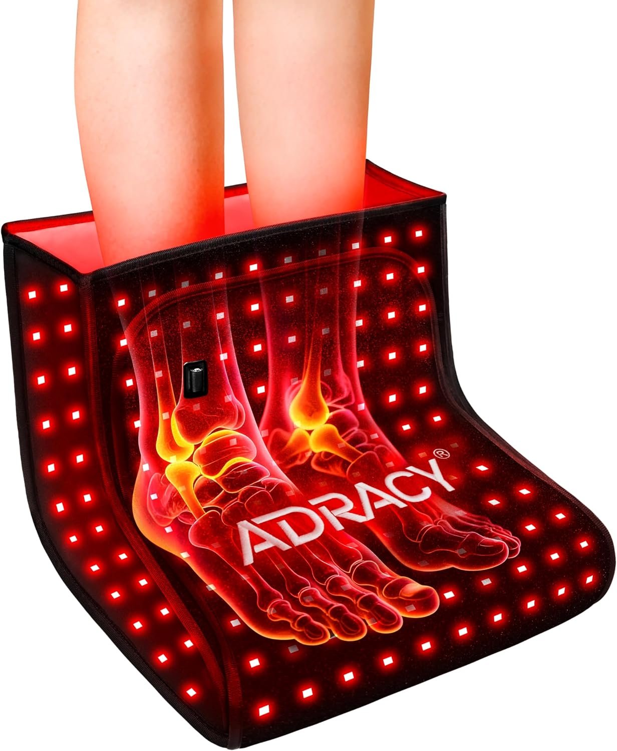 Red Light Therapy for Feet, Dual-Wavelength 160 LEDs Medical-Grade TPU Infrared Light Foot Therapy Device for Ankle Heel Joint Relief, Full Coverage for Neuropathy Support (Black)