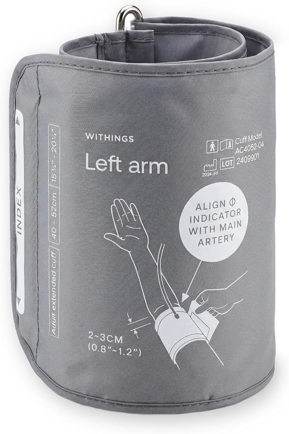 XL Blood Pressure Cuff 15.8-20.5 inches (40-52 cm) for Withings BPM Vision: Wi-Fi Smart Blood Pressure Monitor