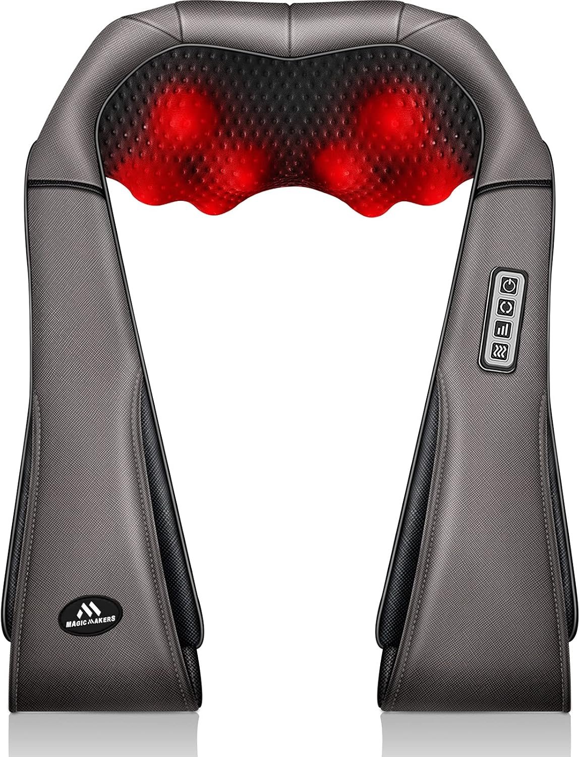 MagicMakers Neck Massager with Heat Gifts for Women, Men, Dad, Mom, Family, Friend, Mothers Day, Fathers Day, Christmas, Shiatsu Kneading Back Massager for Shoulder, Pain Relief, Muscle Soreness