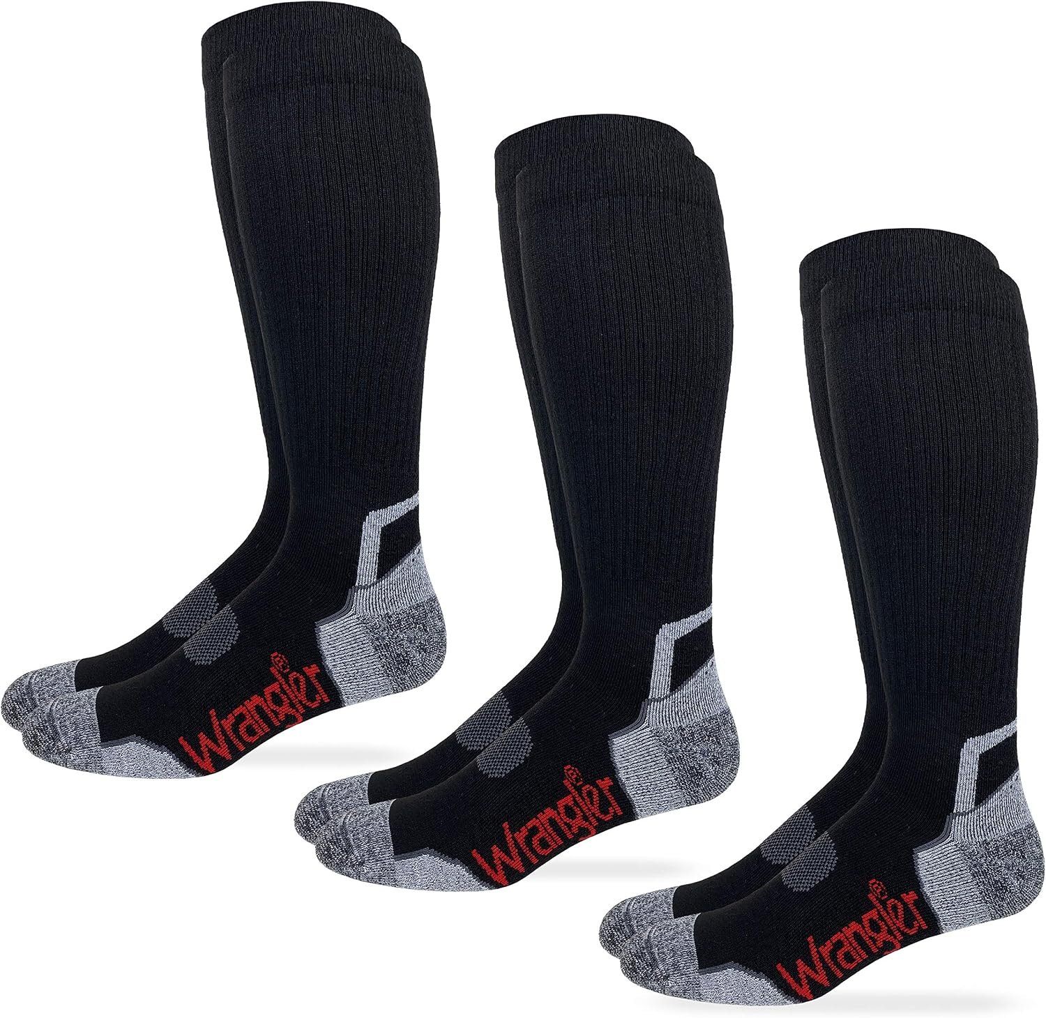 Wrangler Men’s Ultra Dri Compression Tall Boot Socks (3-Pairs)