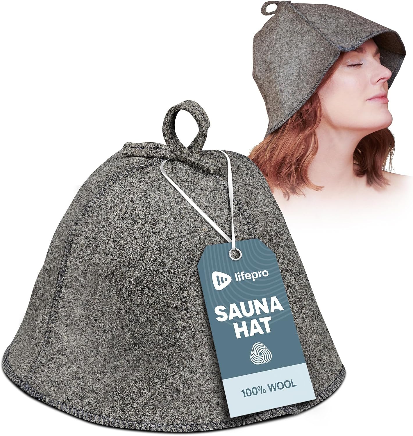 LifePro Sauna Hat for Women & Men – 100% Wool Felt Banya Hat to Use with Infrared, Traditional & Box Sauna – Protects from Overheating & Hair Damage
